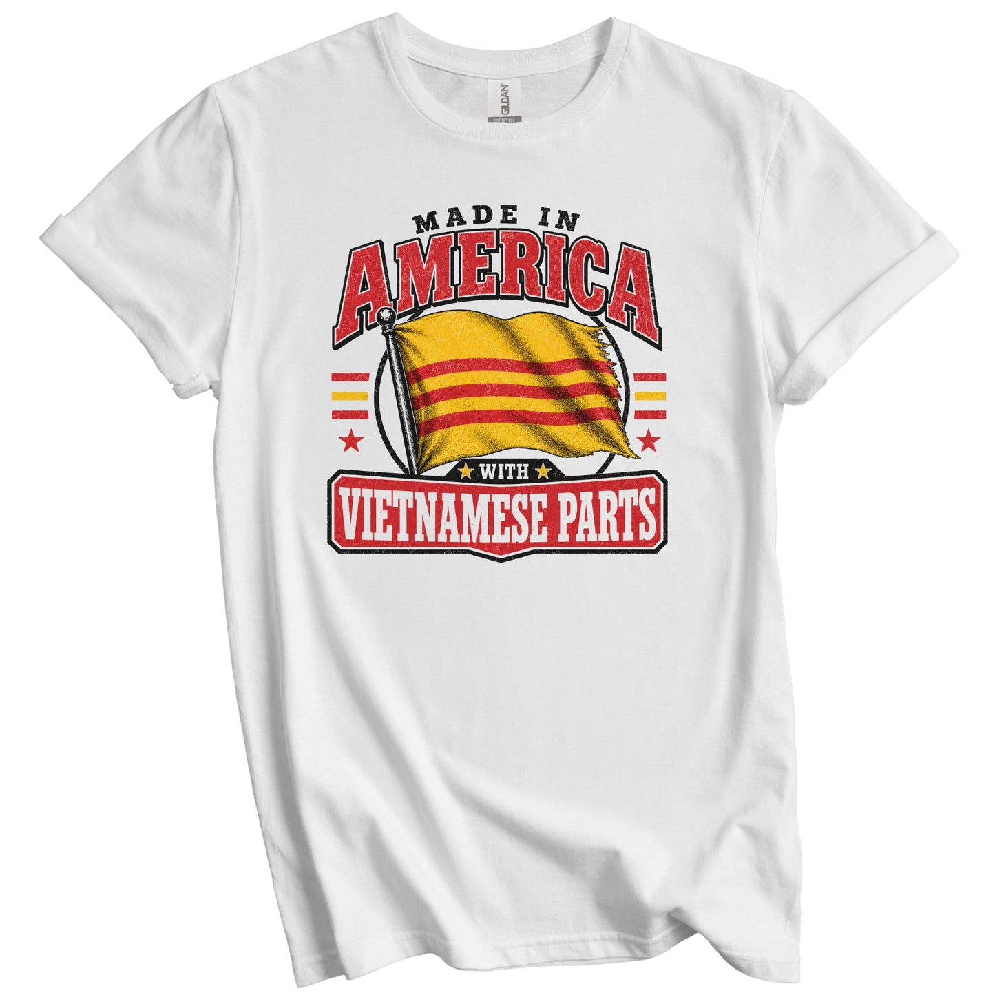 Made In America With Vietnamese Parts Vietnam Flag T-Shirt