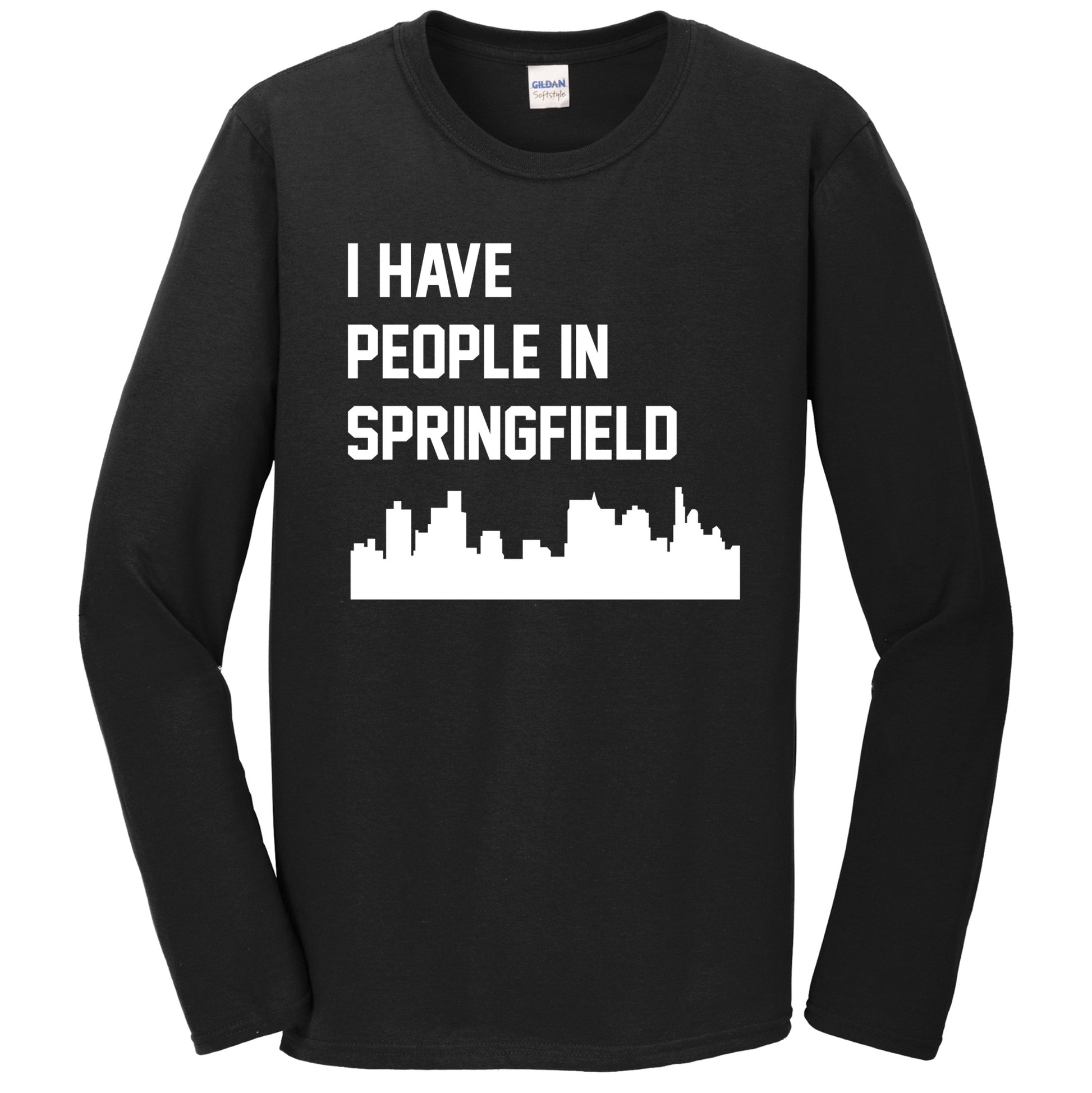 I Have People In Springfield Illinois Skyline Long Sleeve T-Shirt