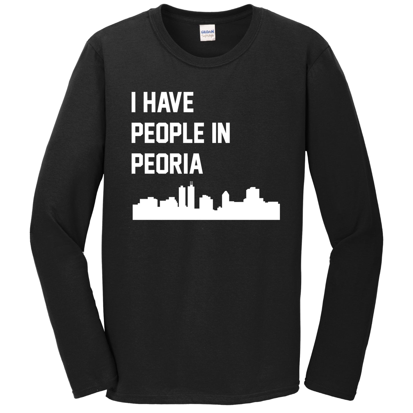 I Have People In Peoria Illinois Skyline Long Sleeve T-Shirt