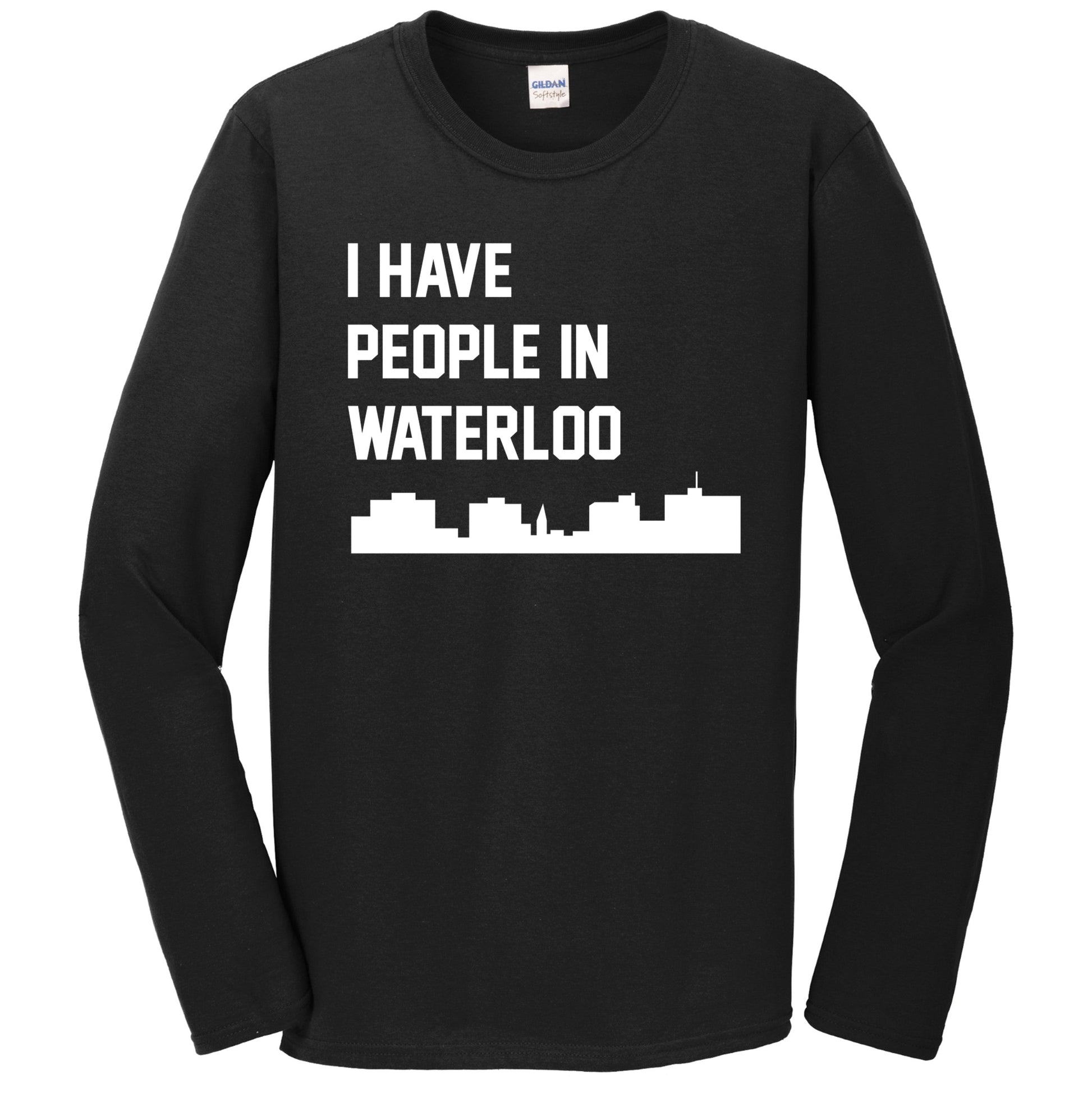 I Have People In Waterloo Iowa Skyline Long Sleeve T-Shirt