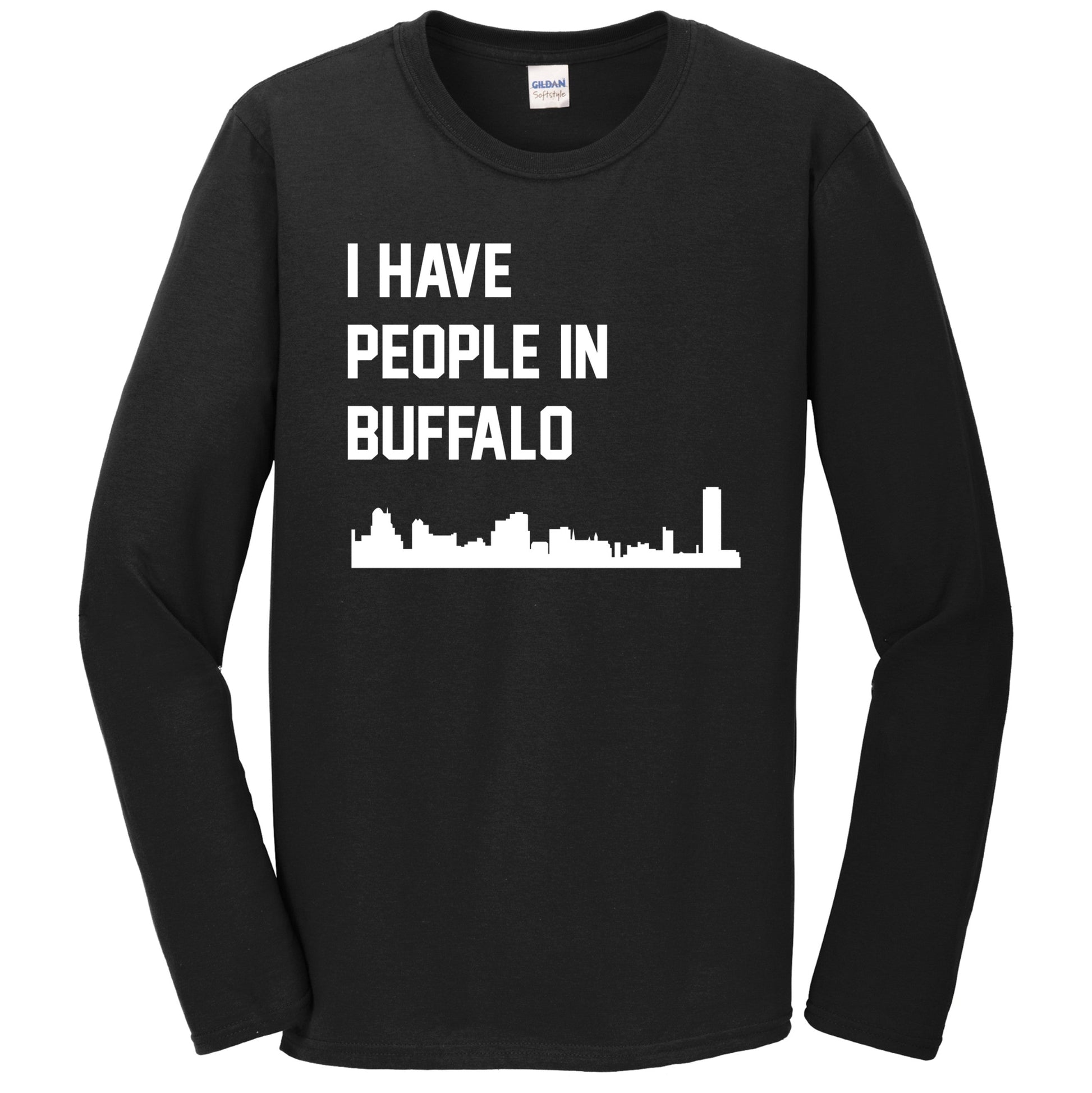 I Have People In Buffalo New York Skyline Long Sleeve T-Shirt