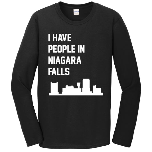 I Have People In Niagara Falls New York Skyline Long Sleeve T-Shirt