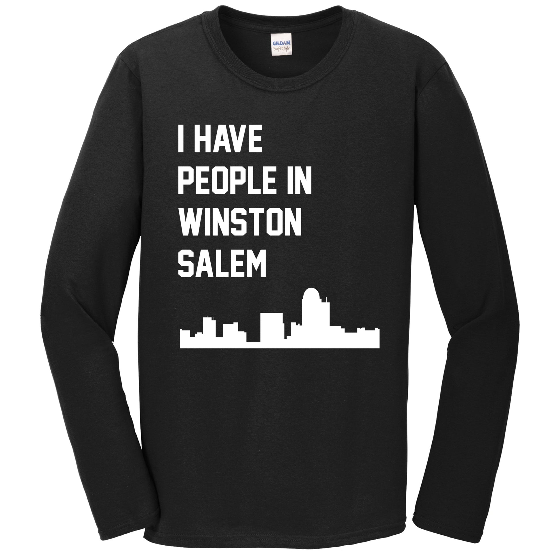 I Have People In Winston-Salem North Carolina Skyline Long Sleeve T-Shirt