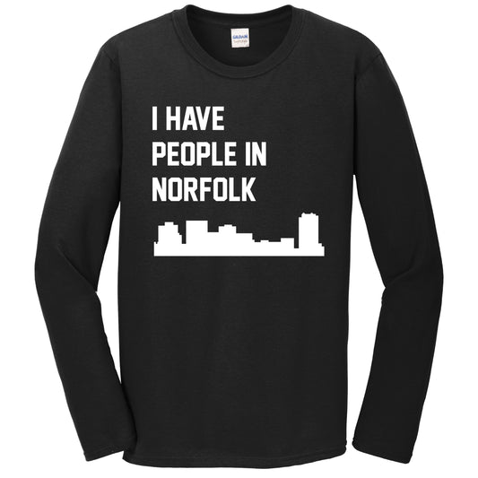 I Have People In Norfolk Virginia Skyline Long Sleeve T-Shirt