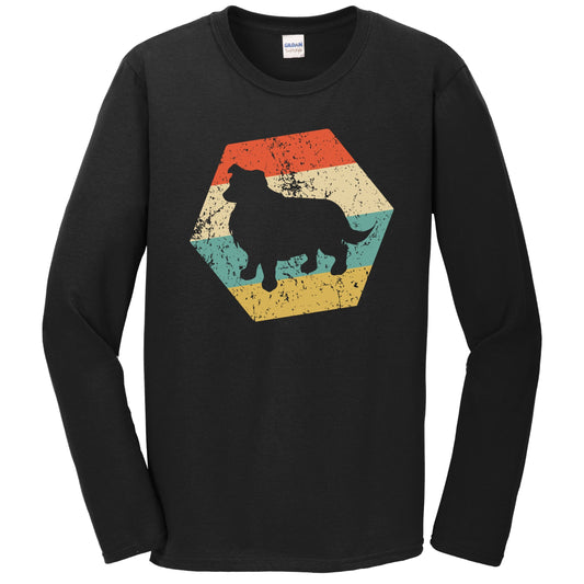 Australian Shepherd Dog Breed Retro Distressed Hexagon Long Sleeve T-Shirt