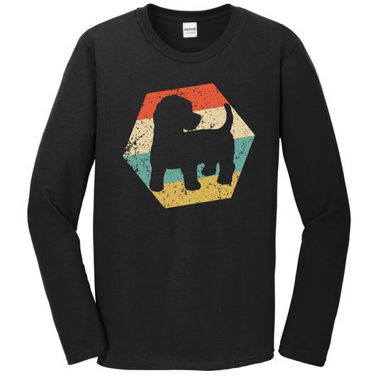 Cockapoo Dog Breed Retro Distressed Hexagon Long Sleeve T-Shirt