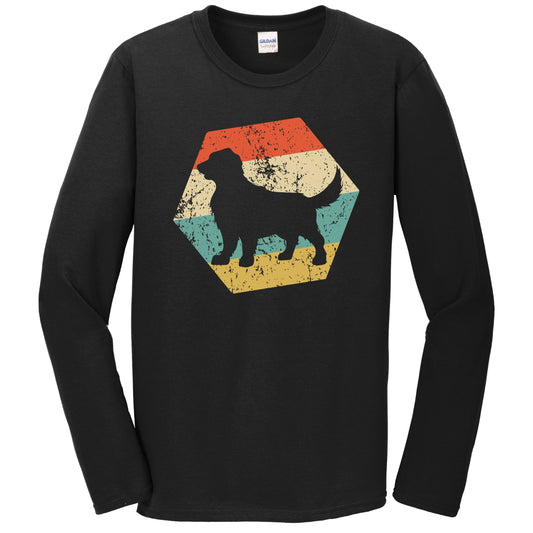 Golden Retriever Dog Breed Retro Distressed Hexagon Long Sleeve T-Shirt
