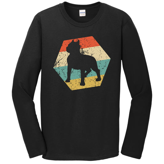 American Pit Bull Terrier Dog Breed Retro Distressed Hexagon Long Sleeve T-Shirt
