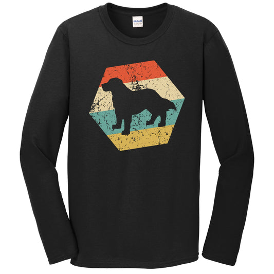 Bernese Mountain Dog Breed Retro Distressed Hexagon Long Sleeve T-Shirt