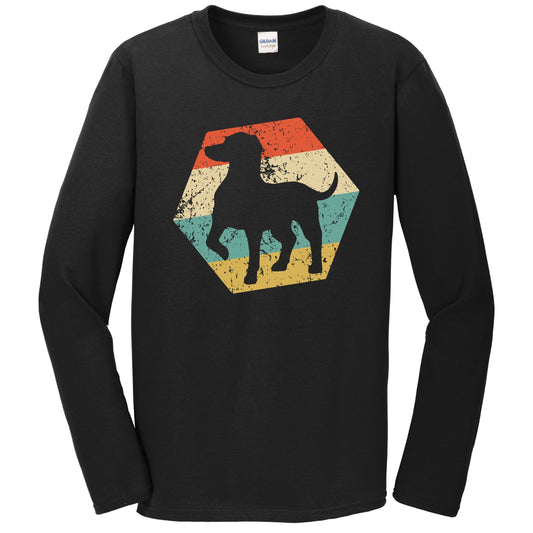 German Shorthaired Pointer Dog Breed Distressed Hexagon Long Sleeve T-Shirt