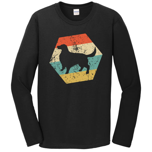 Irish Setter Dog Breed Retro Distressed Hexagon Long Sleeve T-Shirt
