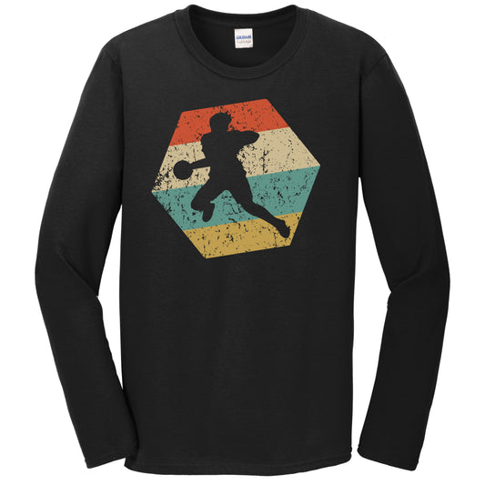 Dodgeball Retro Distressed Hexagon Dodgeball Player Long Sleeve T-Shirt