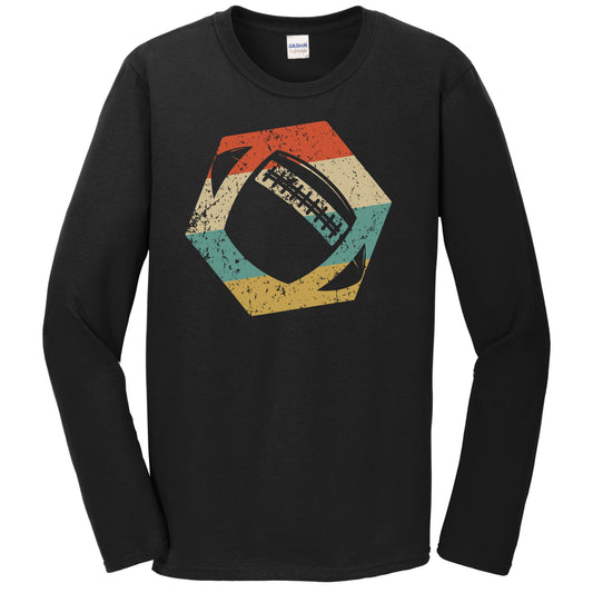 Football Retro Distressed Hexagon Ball Long Sleeve T-Shirt