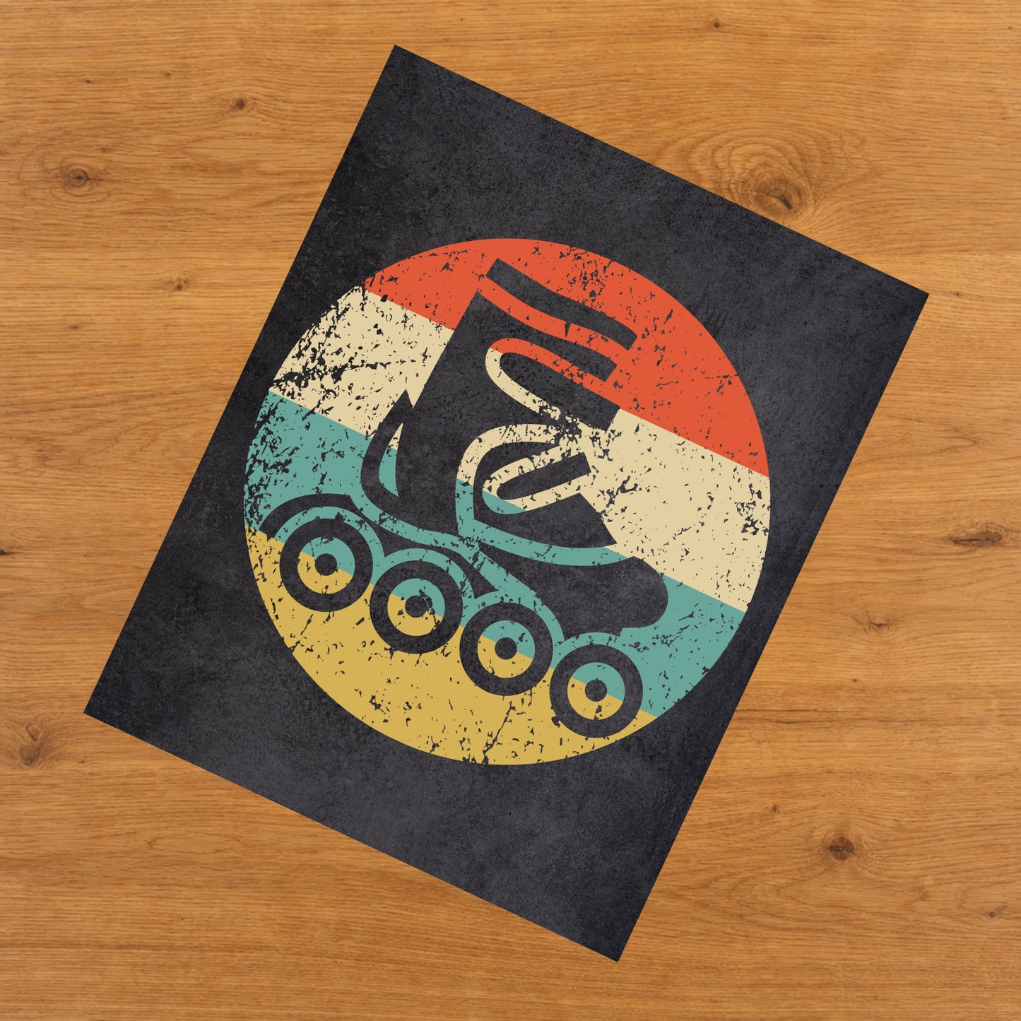 Inline Roller Skate Icon Retro 8"x10" Wall Art Print