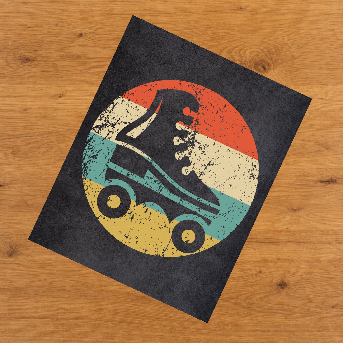 Roller Skate Roller Derby Icon Retro 8"x10" Wall Art Print