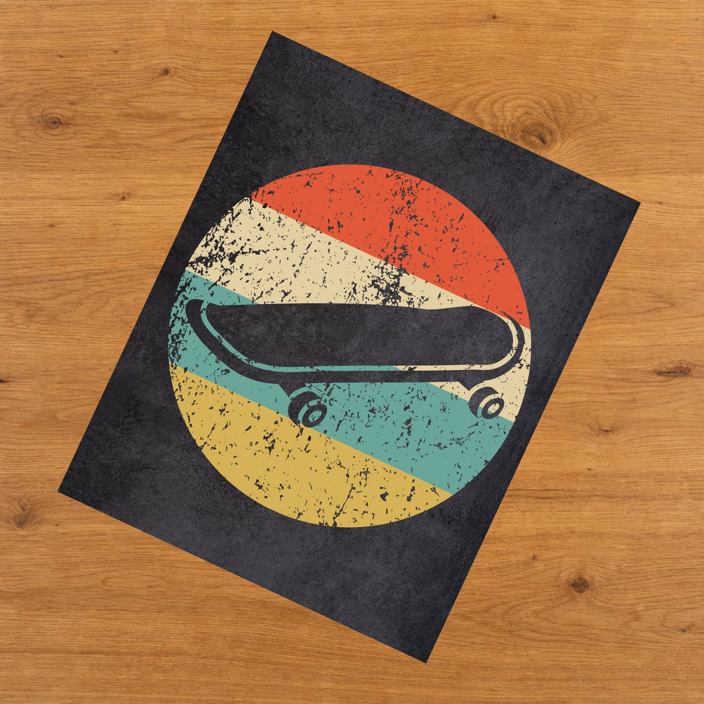 Skateboard Skateboarding Icon Retro 8"x10" Wall Art Print