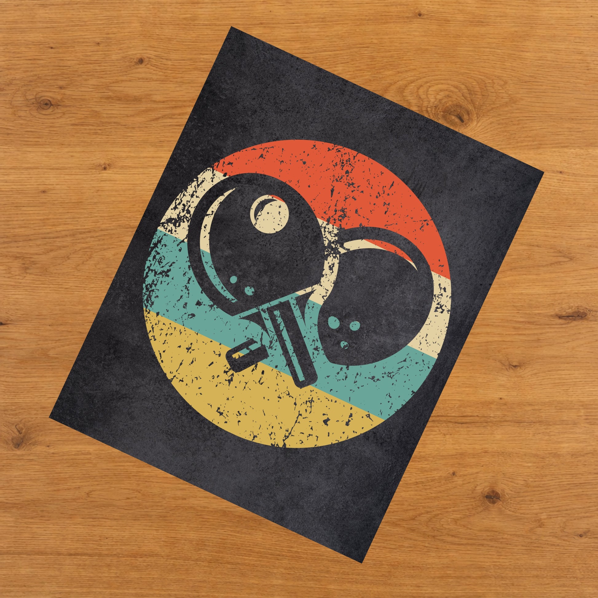 Table Tennis Paddles Icon Retro 8"x10" Wall Art Print