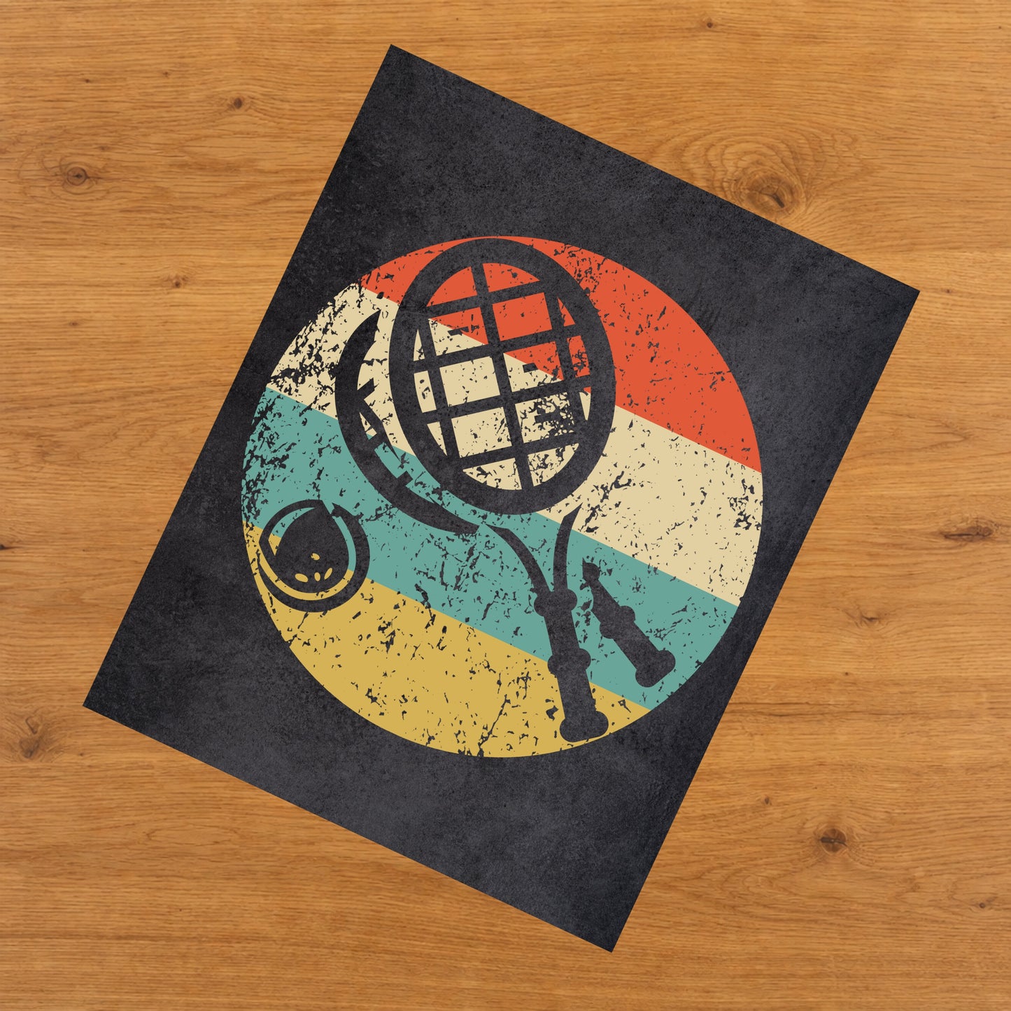 Tennis Rackets Sports Icon Retro 8"x10" Wall Art Print