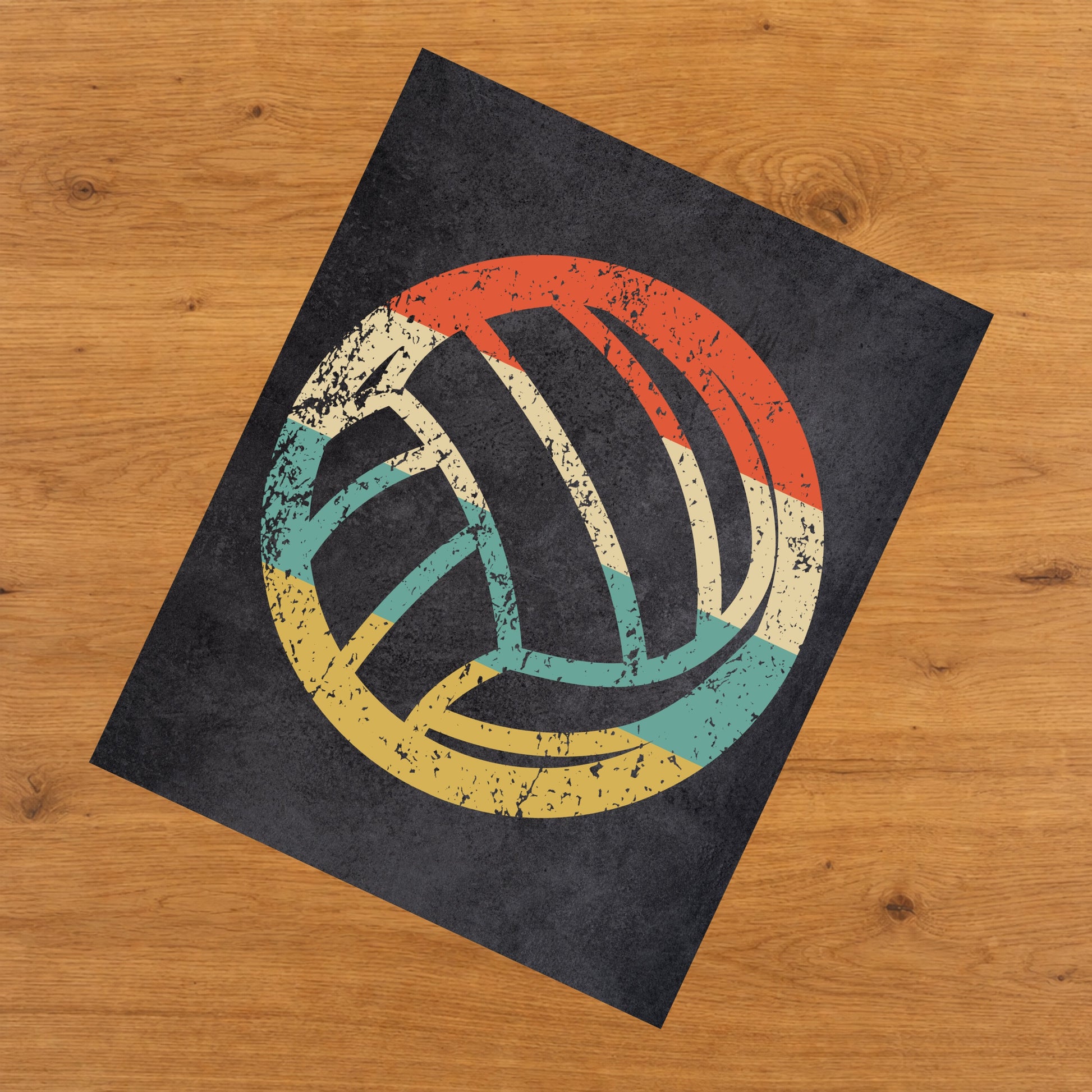 Volleyball Ball Sports Icon Retro 8"x10" Wall Art Print