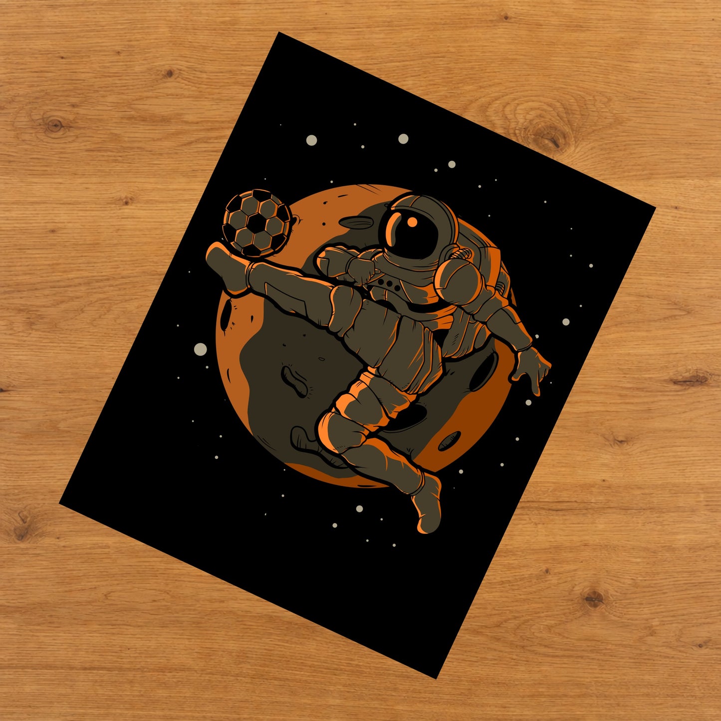 Soccer Astronaut Outer Space Spaceman 8"x10" Wall Art Print