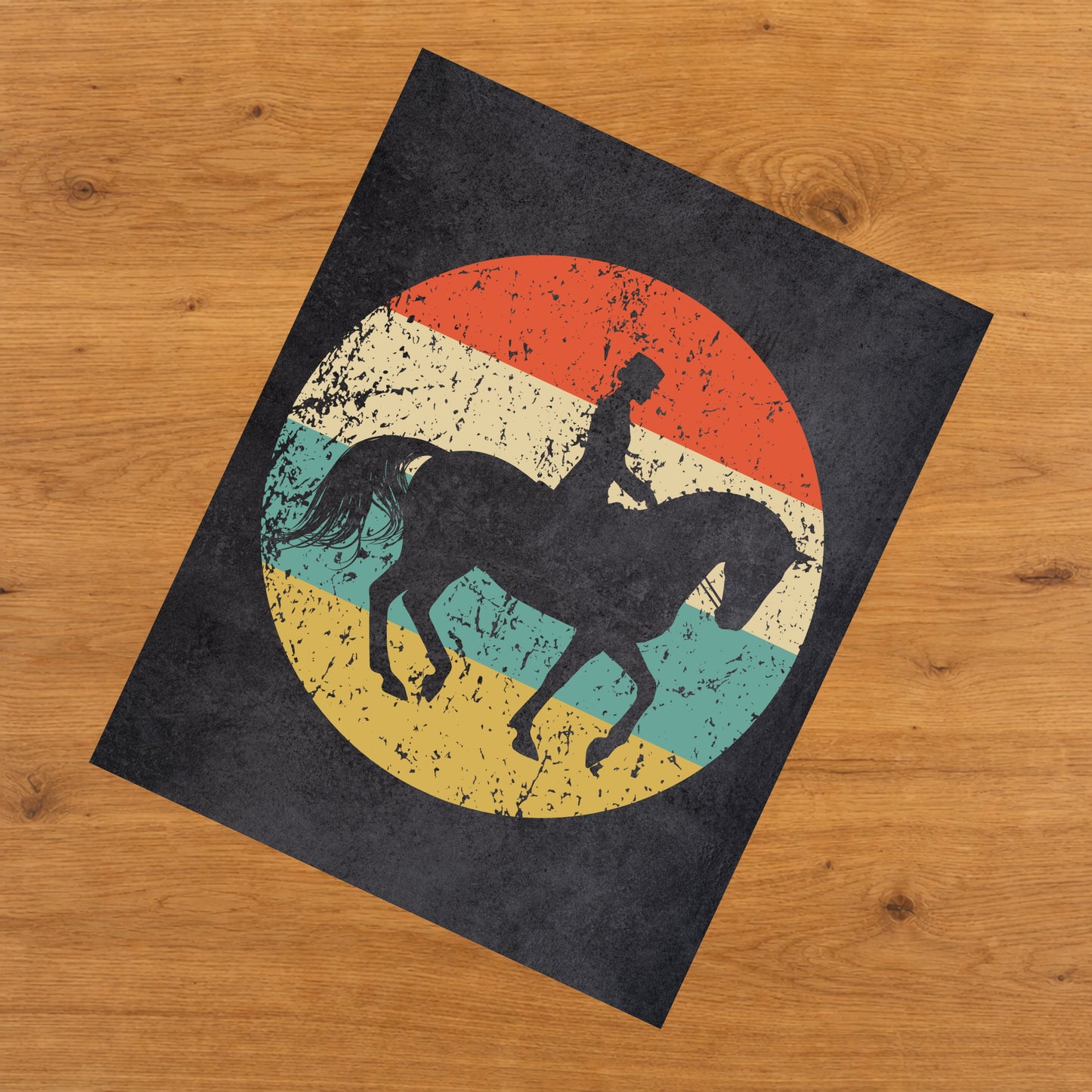 Equestrian Horse Dressage Icon Retro 8"x10" Wall Art Print
