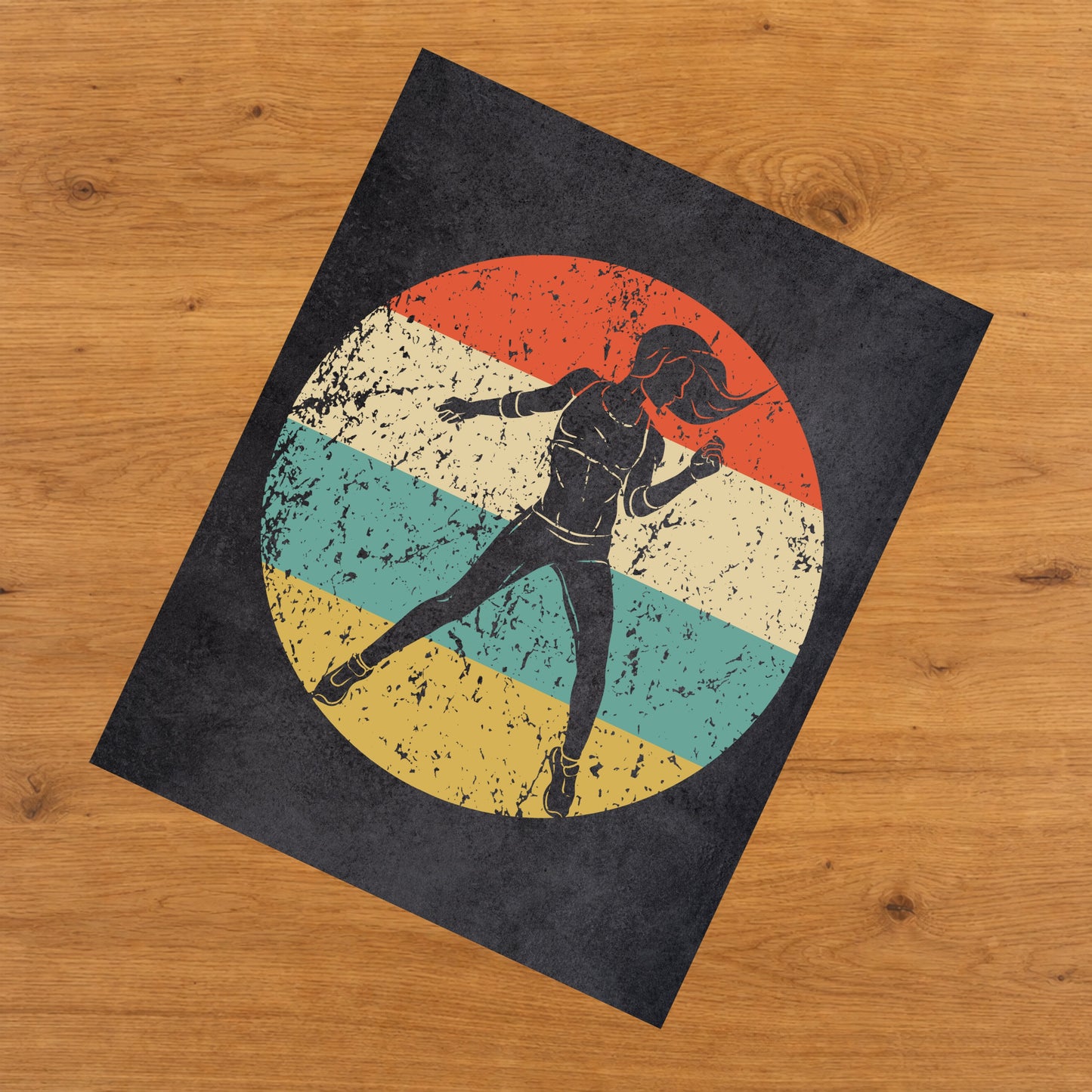 Dance Fitness Instructor Icon Retro 8"x10" Wall Art Print