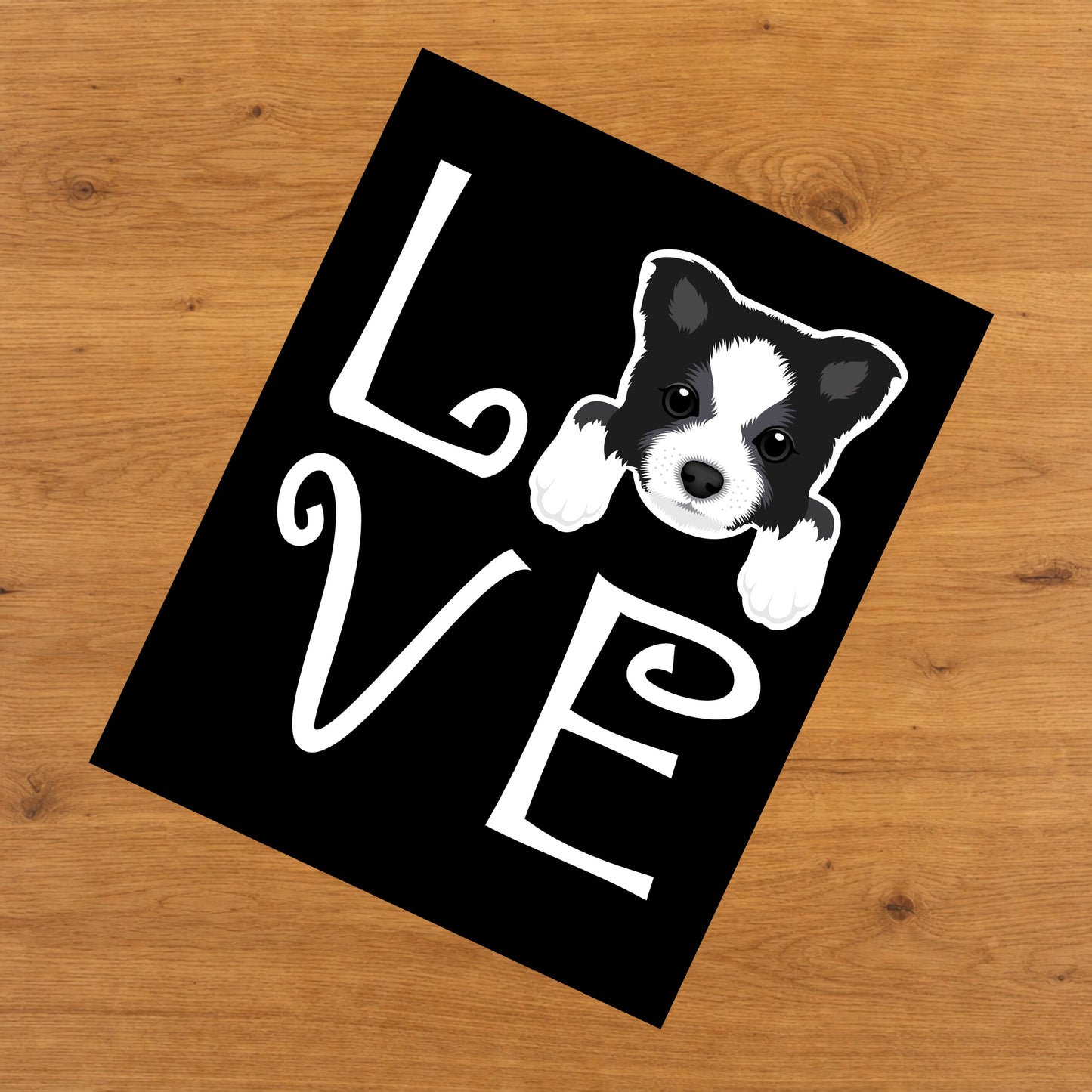Border Collie Love Dog Owner Border Collie Puppy 8"x10" Wall Art Print