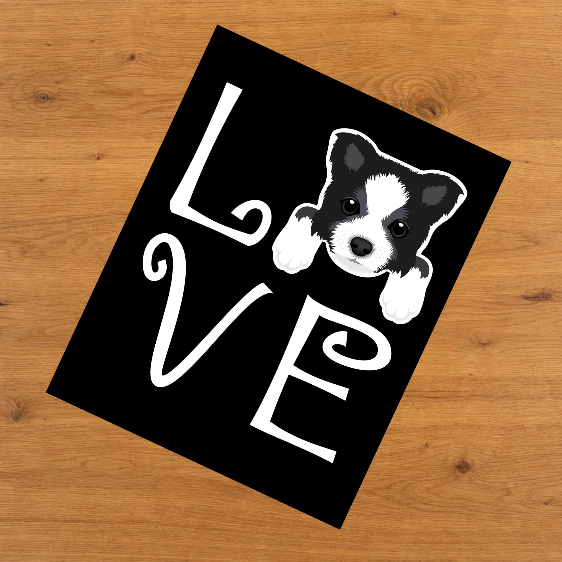 Border Collie Love Dog Owner Border Collie Puppy 8"x10" Wall Art Print