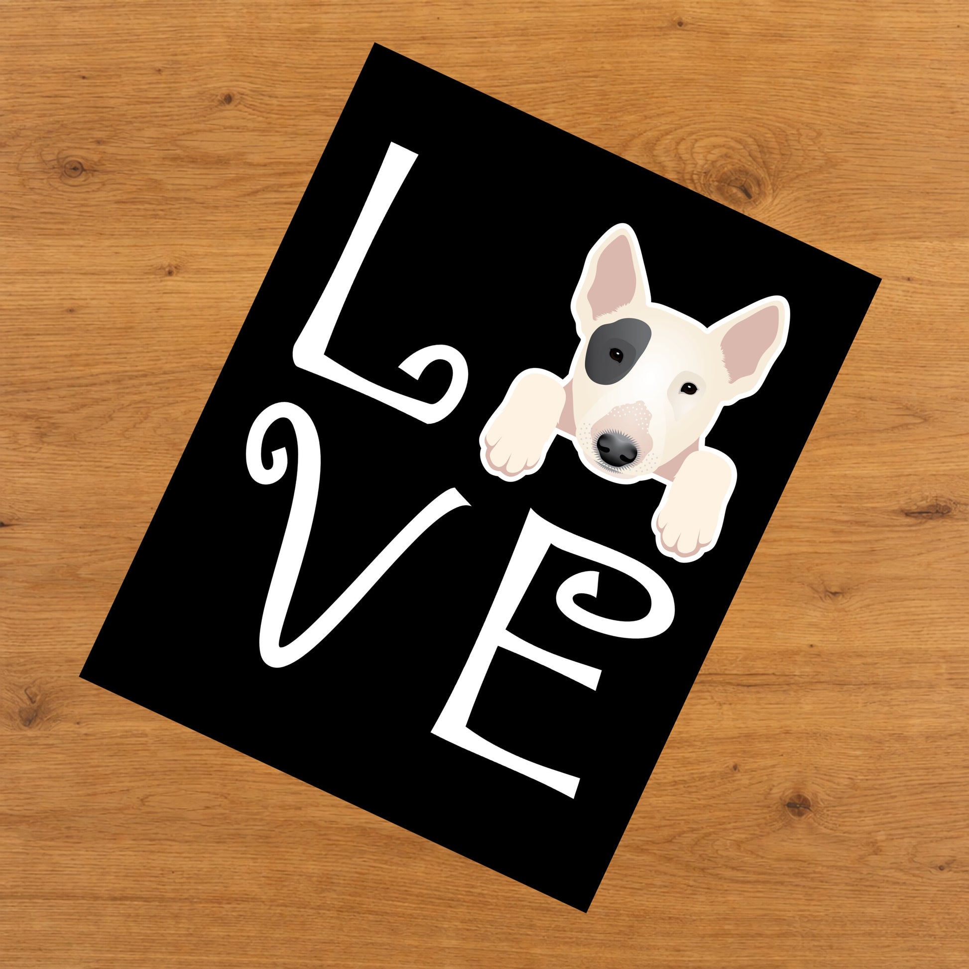 Bull Terrier Love Dog Owner Bull Terrier Puppy 8"x10" Wall Art Print