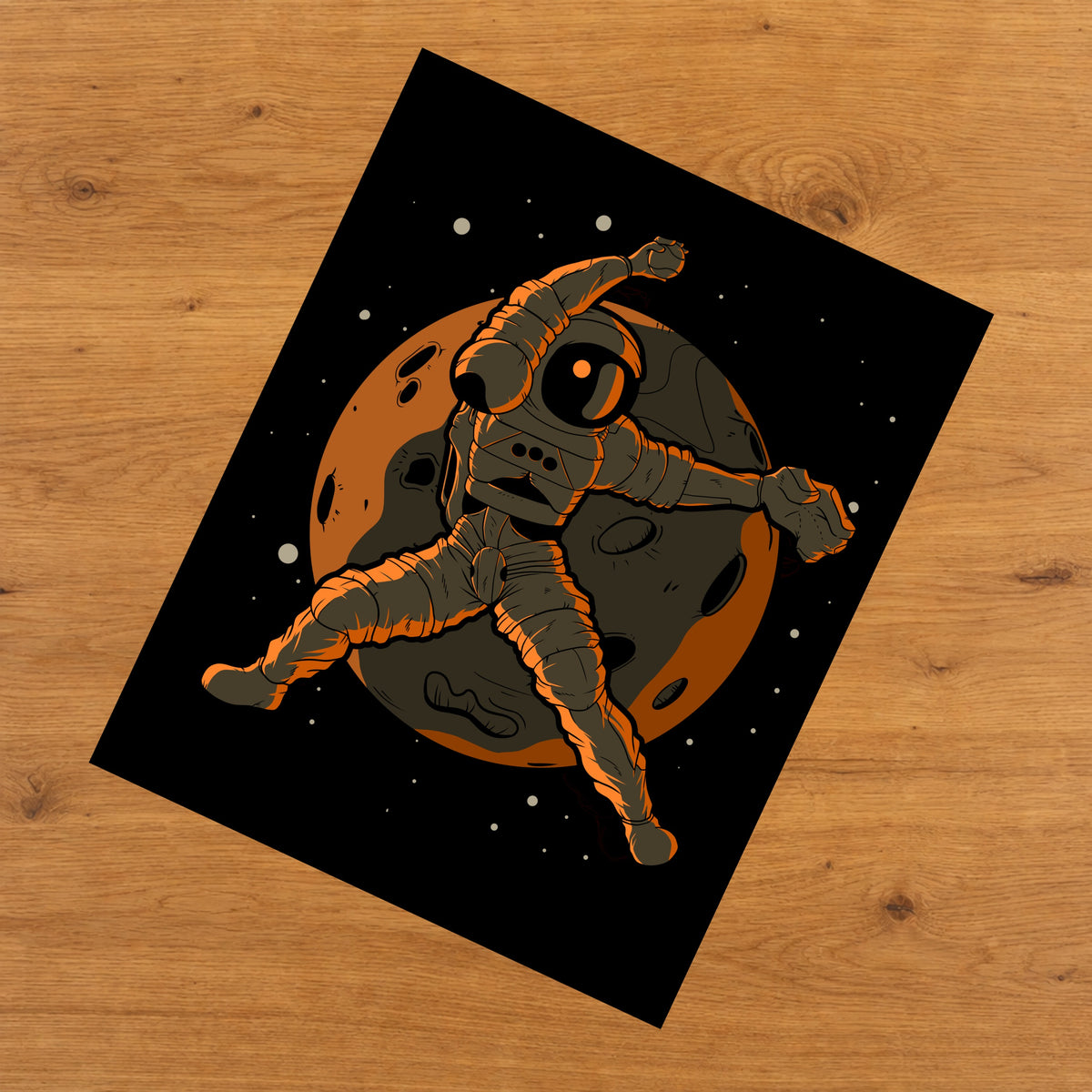 Softball Pitcher Astronaut Outer Space Spaceman 8"x10" Wall Art Print