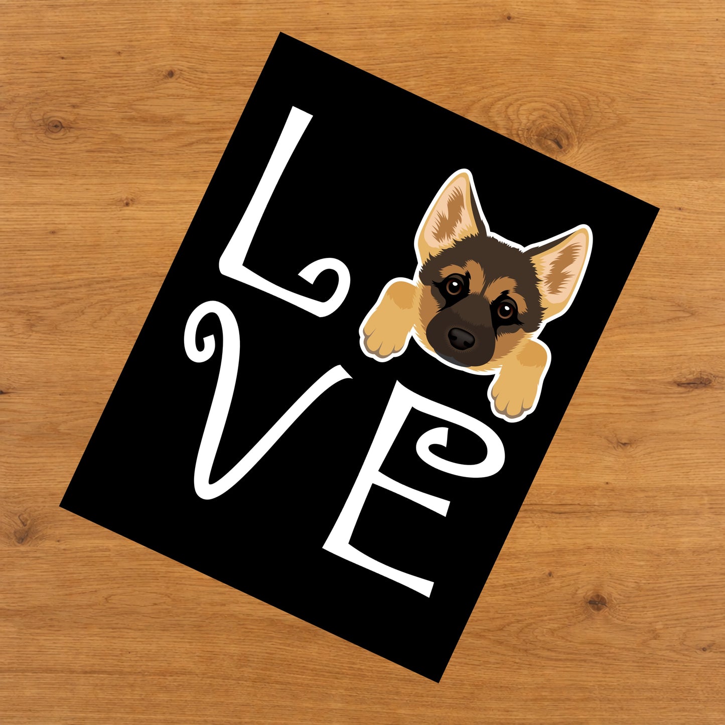 German Shepherd Love Dog Owner German Shepherd Puppy 8"x10" Wall Art Print
