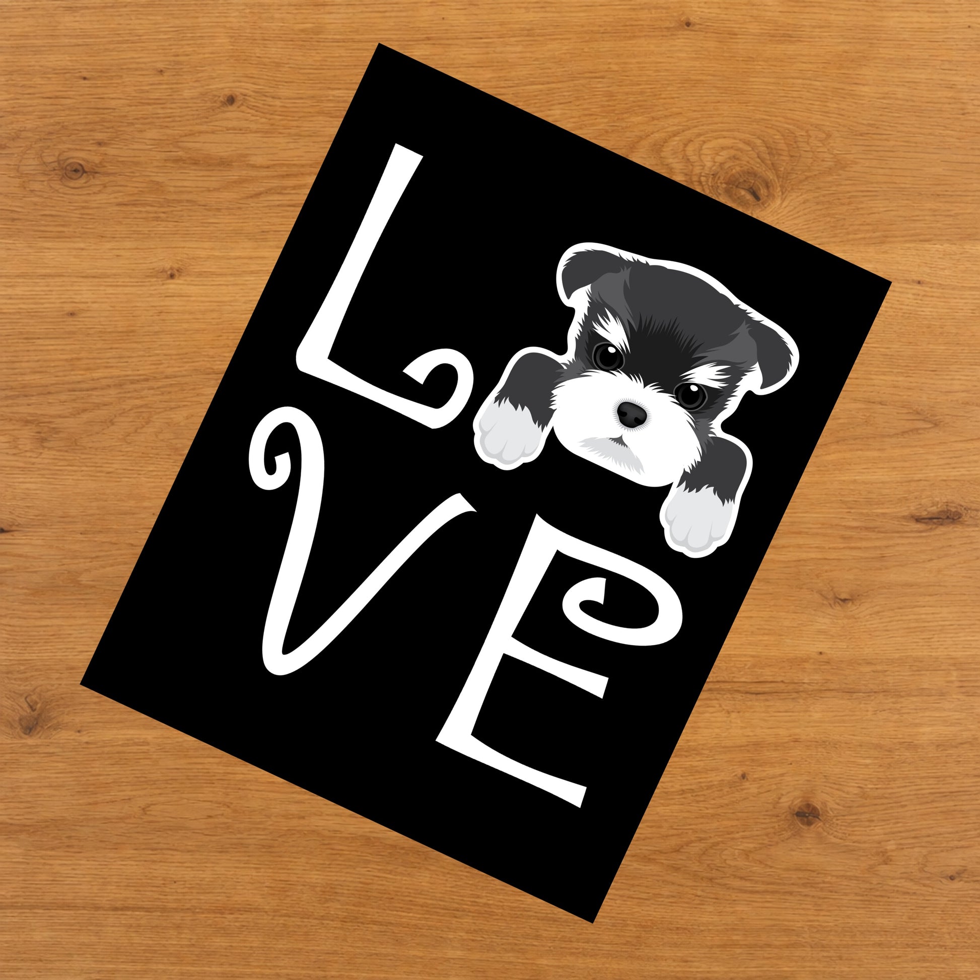 Schnauzer Love Dog Owner Schnauzer Puppy 8"x10" Wall Art Print