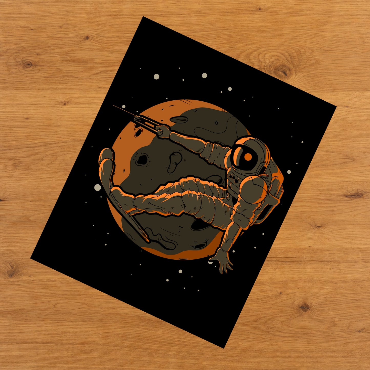 Waterskiing Astronaut Outer Space Spaceman 8"x10" Wall Art Print