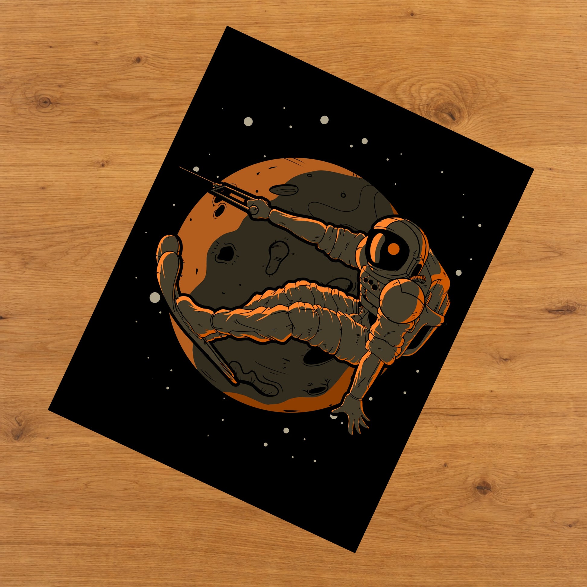 Waterskiing Astronaut Outer Space Spaceman 8"x10" Wall Art Print