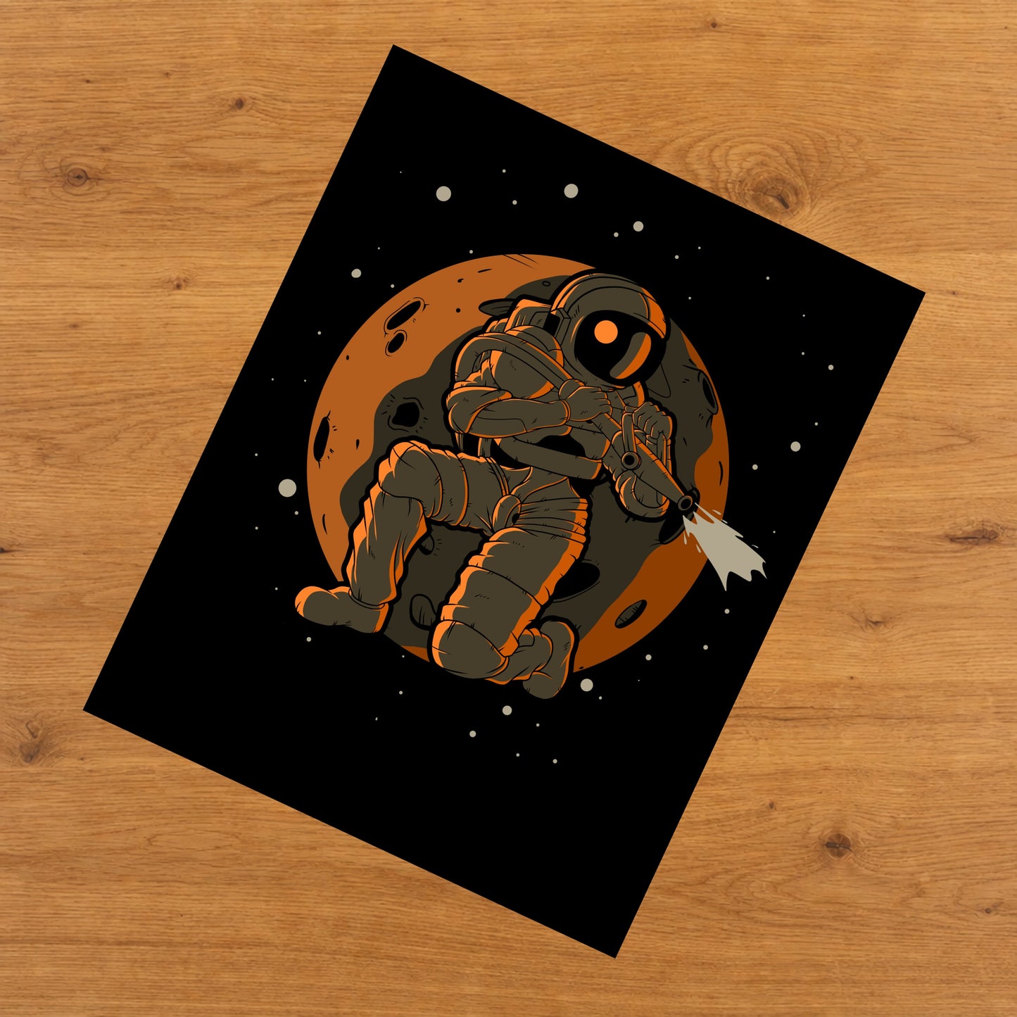 Firefighter Astronaut Outer Space Spaceman Fireman 8"x10" Wall Art Print