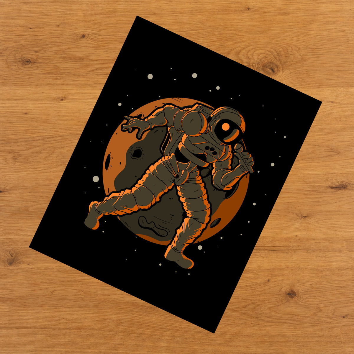 Singer Astronaut Outer Space Spaceman Karaoke 8"x10" Wall Art Print