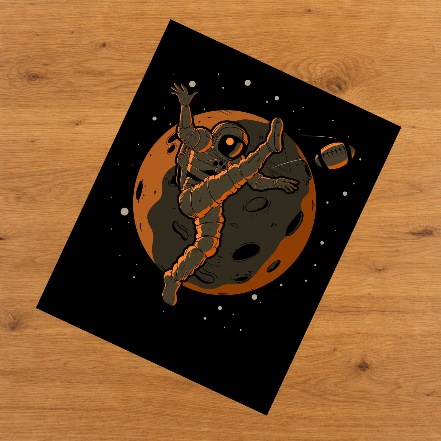 Punter Astronaut Outer Space Spaceman Football 8"x10" Wall Art Print