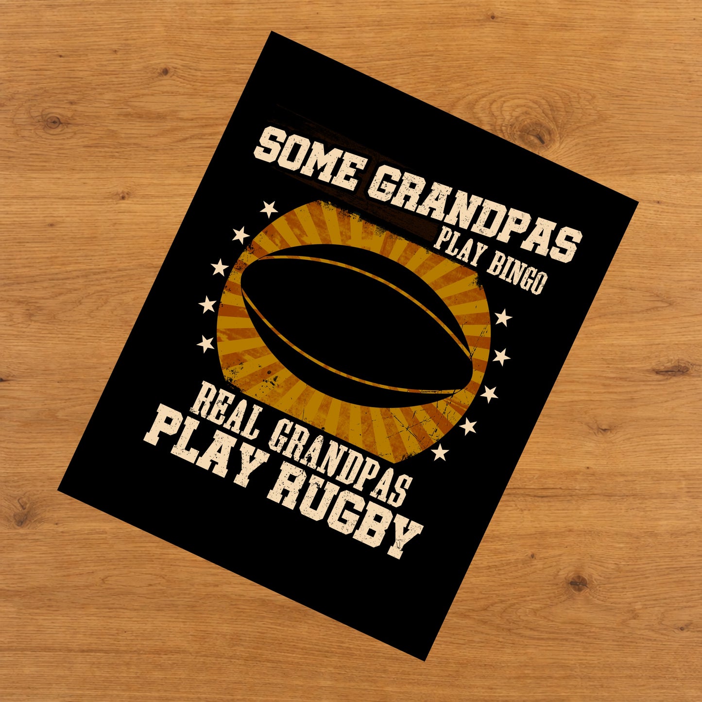 Some Grandpas Play Bingo Real Grandpas Play Rugby Funny 8"x10" Wall Art Print