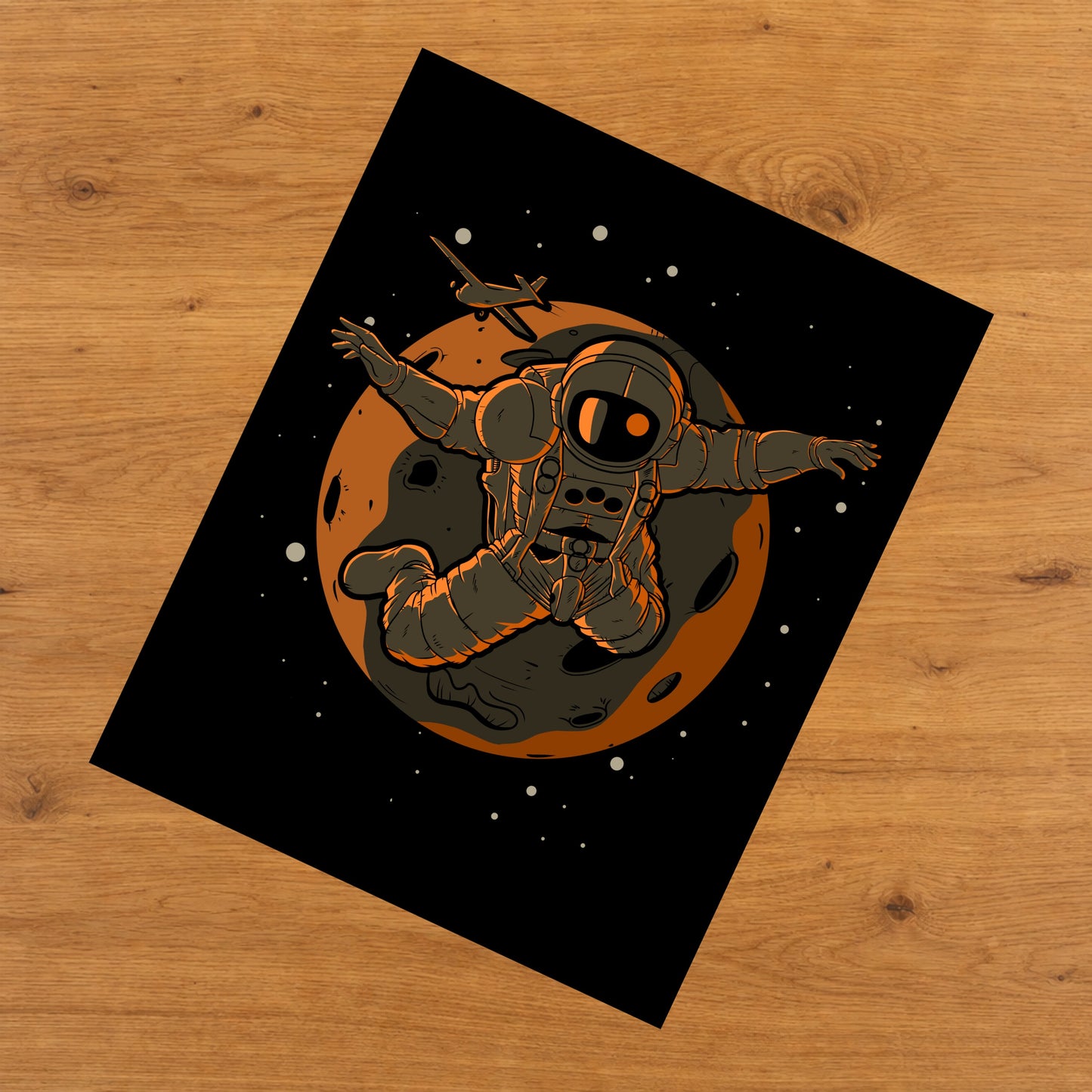 Skydiver Astronaut Outer Space Spaceman Skydiving 8"x10" Wall Art Print