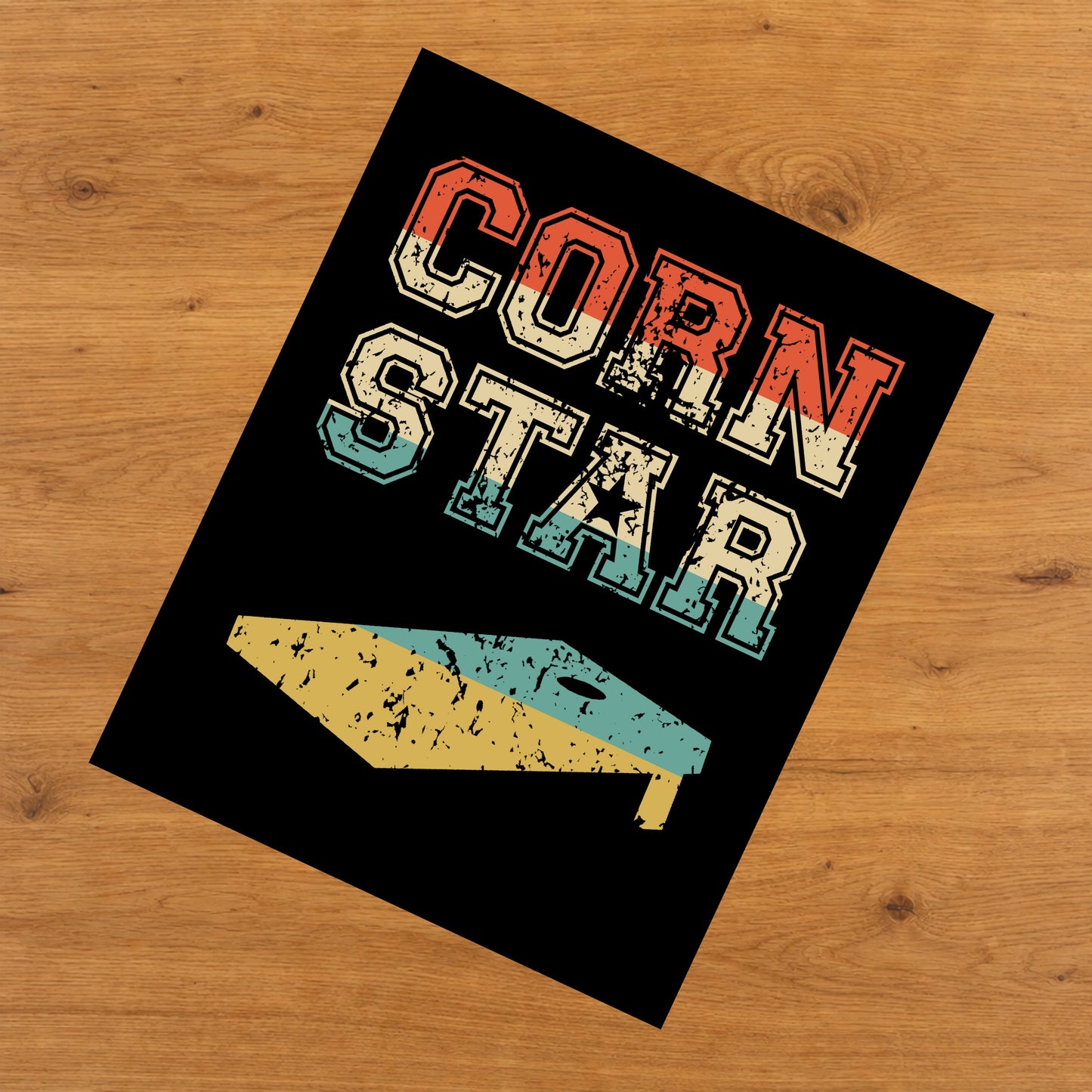 Corn Star Funny Cornhole 8"x10" Wall Art Print