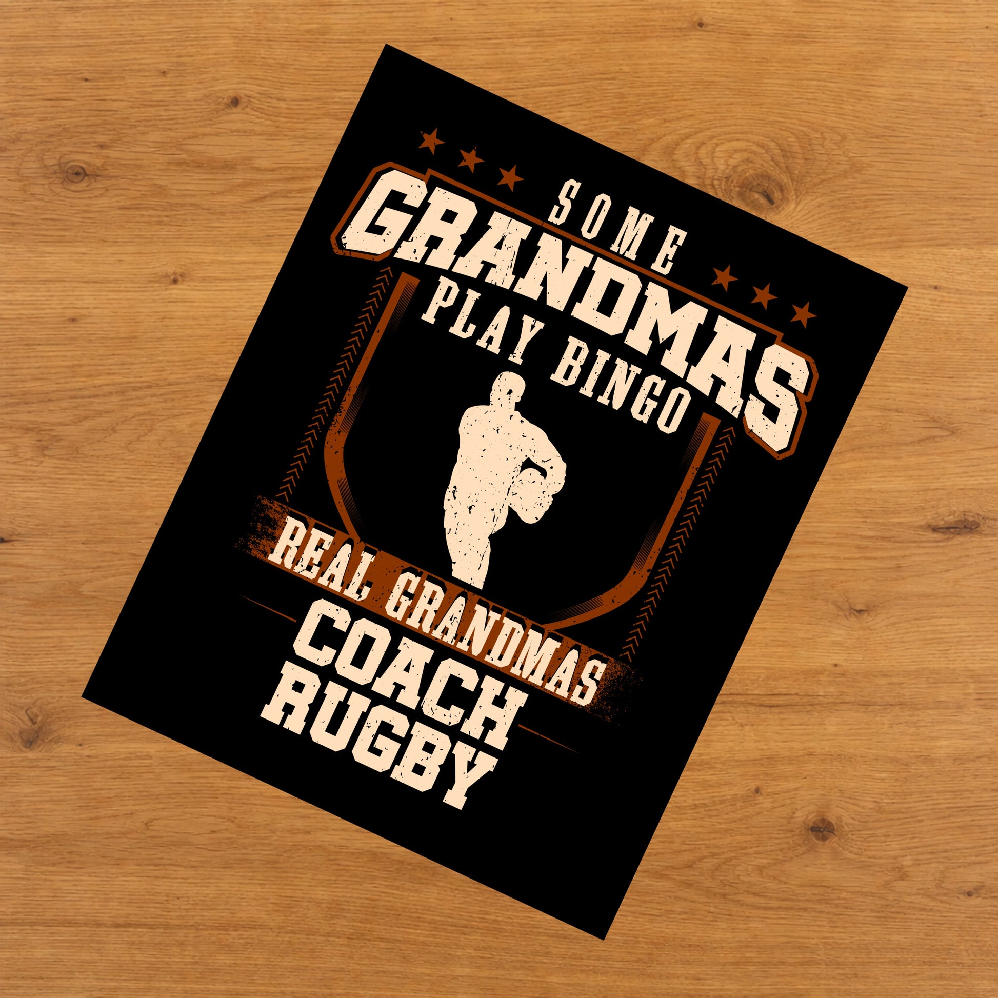 Some Grandmas Play Bingo Real Grandmas Coach Rugby  8"x10" Wall Art Print