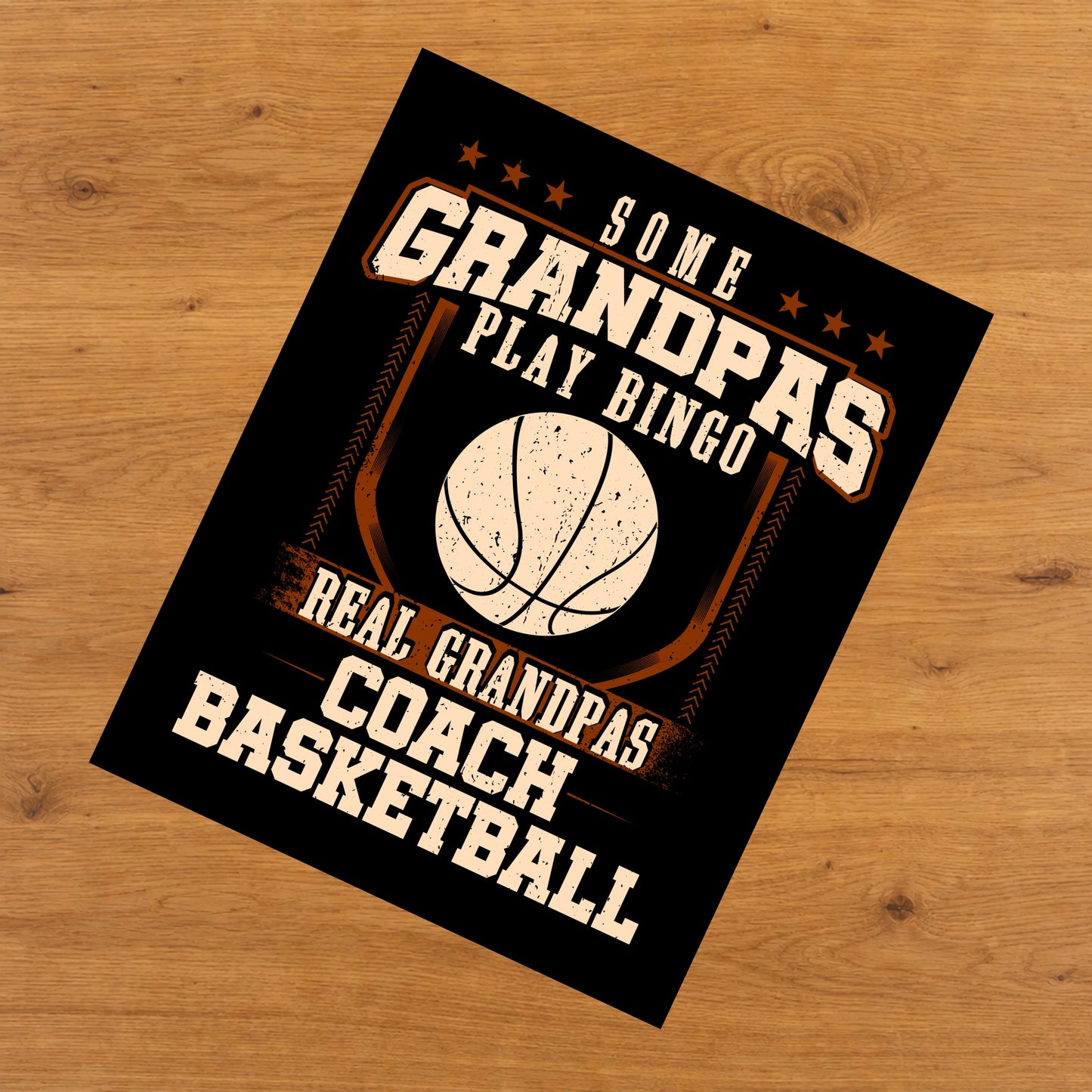 Some Grandpas Play Bingo Real Grandpas Coach Basketball  8"x10" Wall Art Print