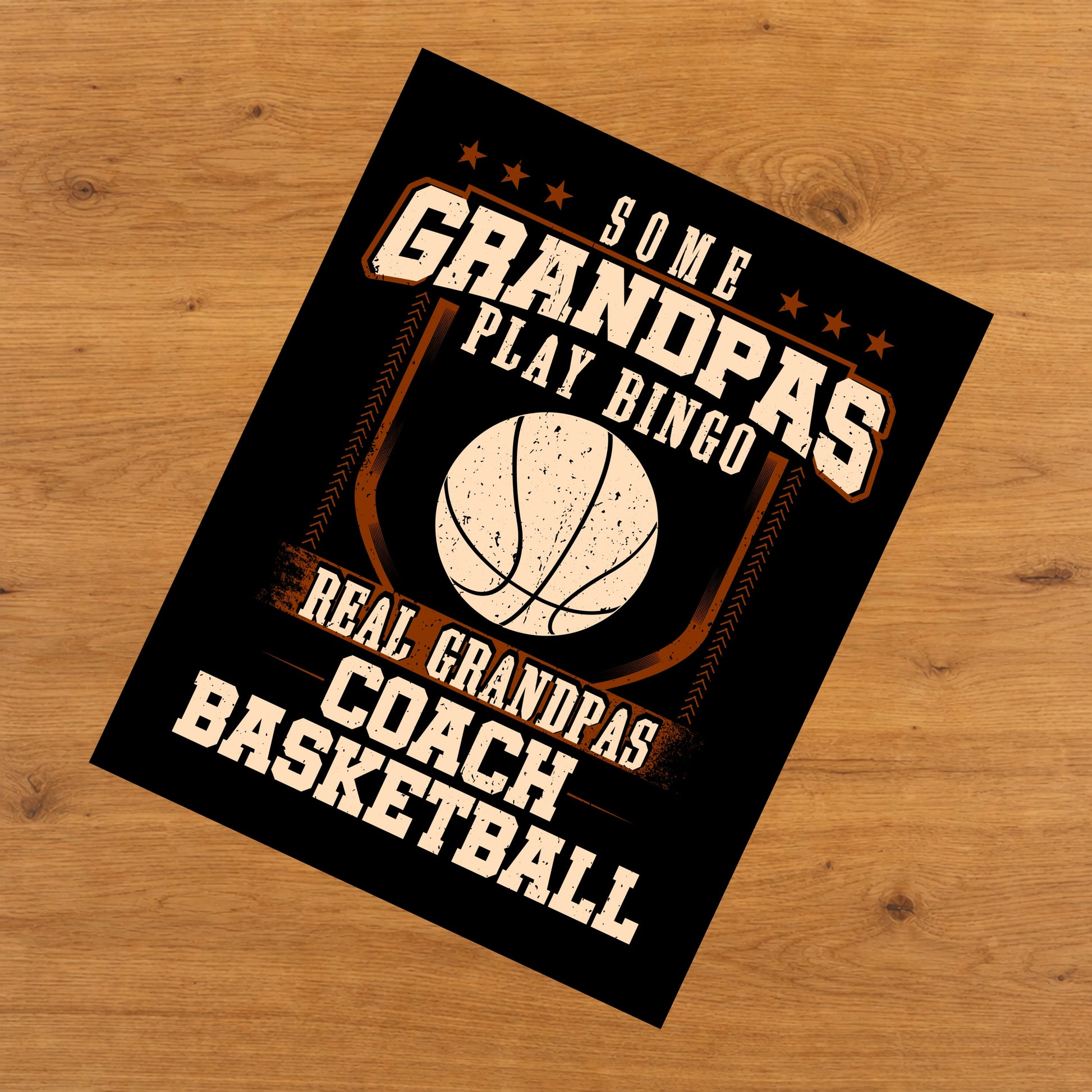 Some Grandpas Play Bingo Real Grandpas Coach Basketball  8"x10" Wall Art Print