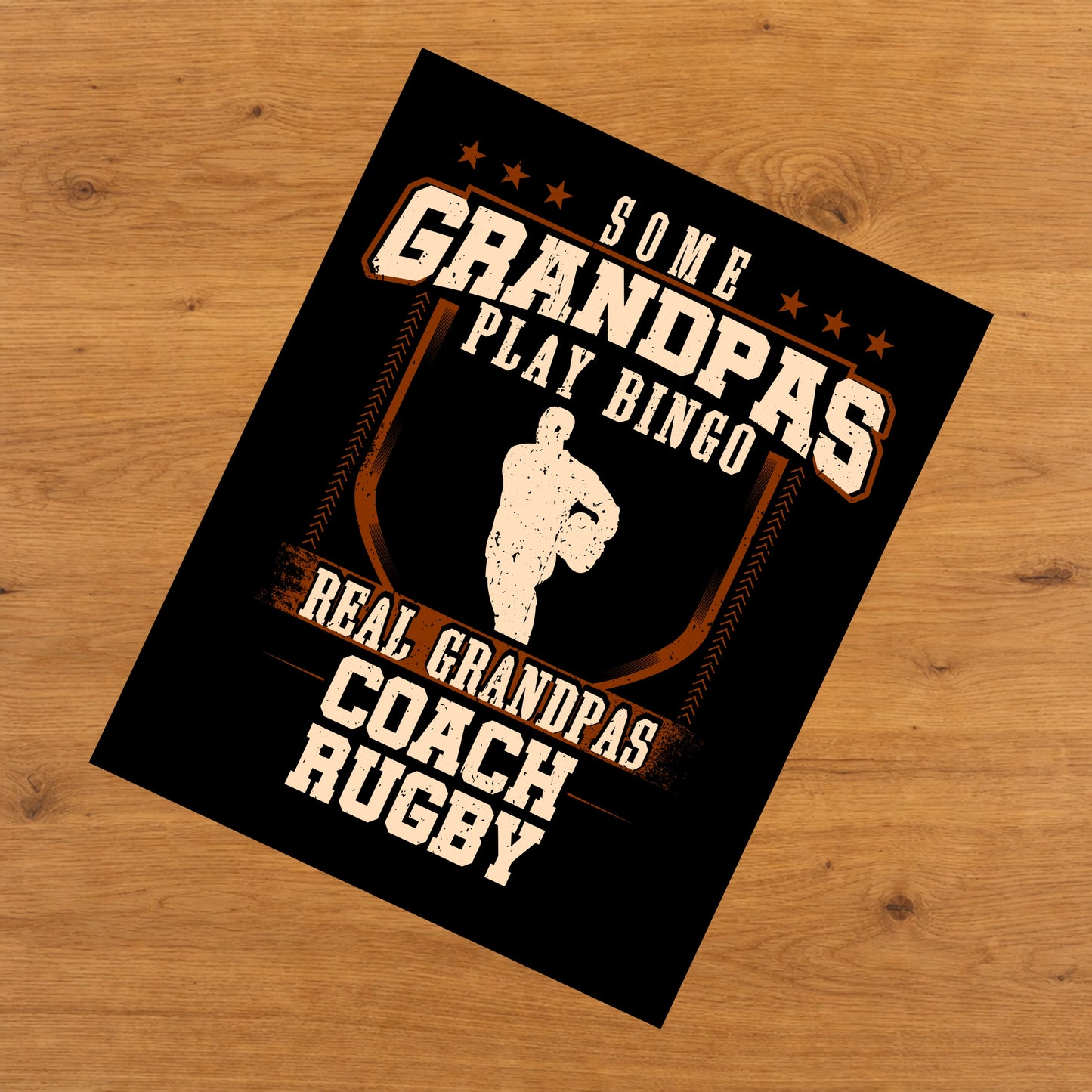 Some Grandpas Play Bingo Real Grandpas Coach Rugby  8"x10" Wall Art Print