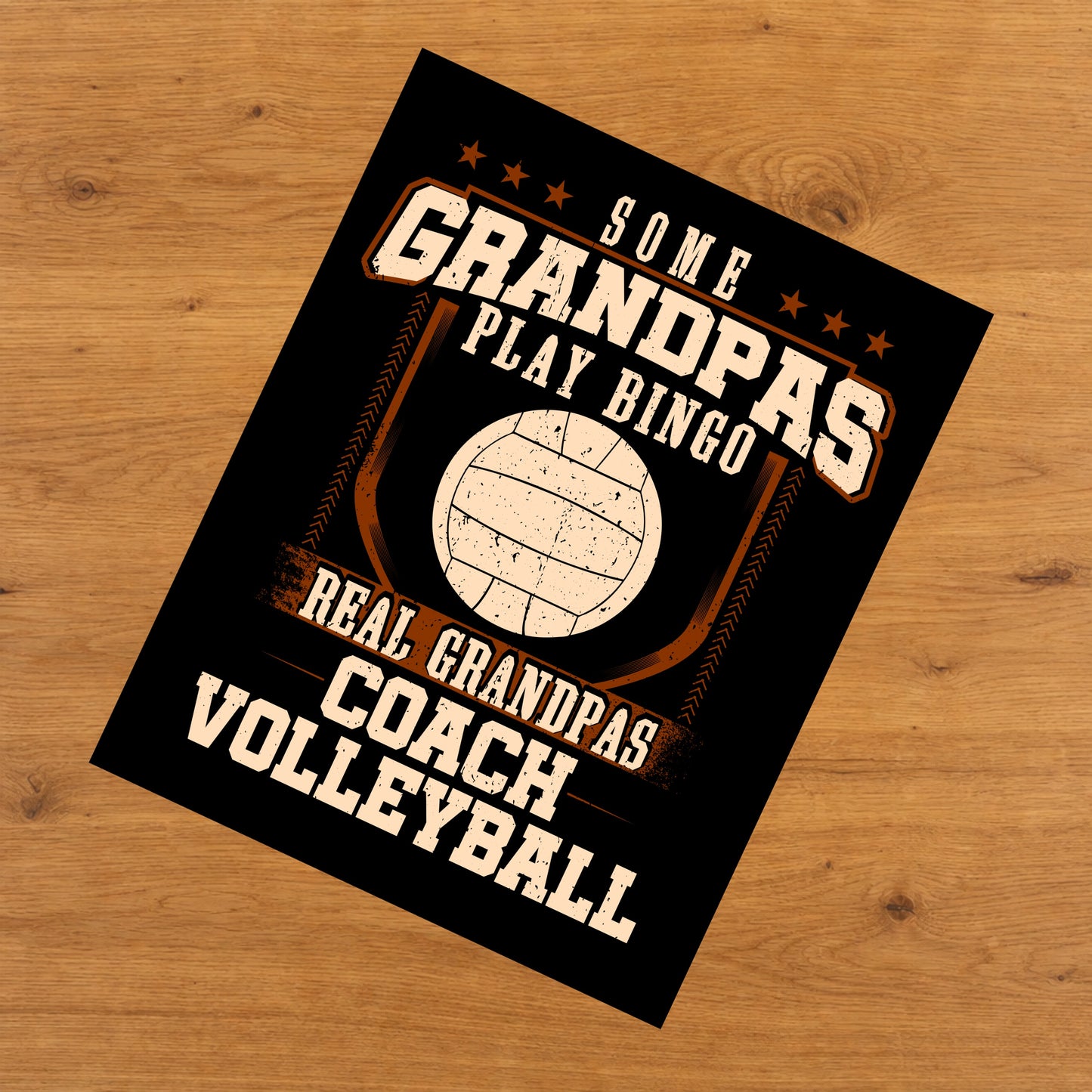 Some Grandpas Play Bingo Real Grandpas Coach Volleyball  8"x10" Wall Art Print