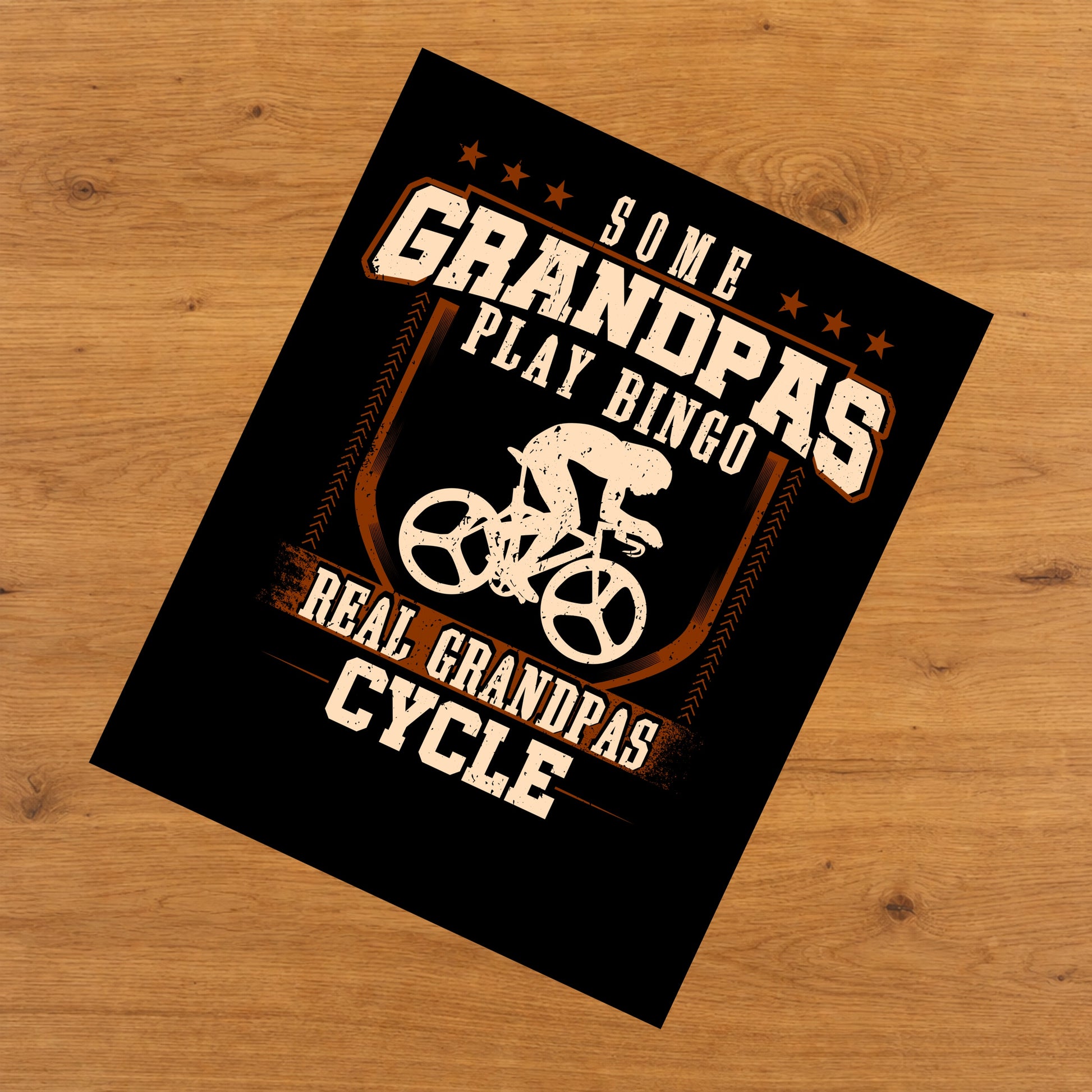 Some Grandpas Play Bingo Real Grandpas Cycle  8"x10" Wall Art Print