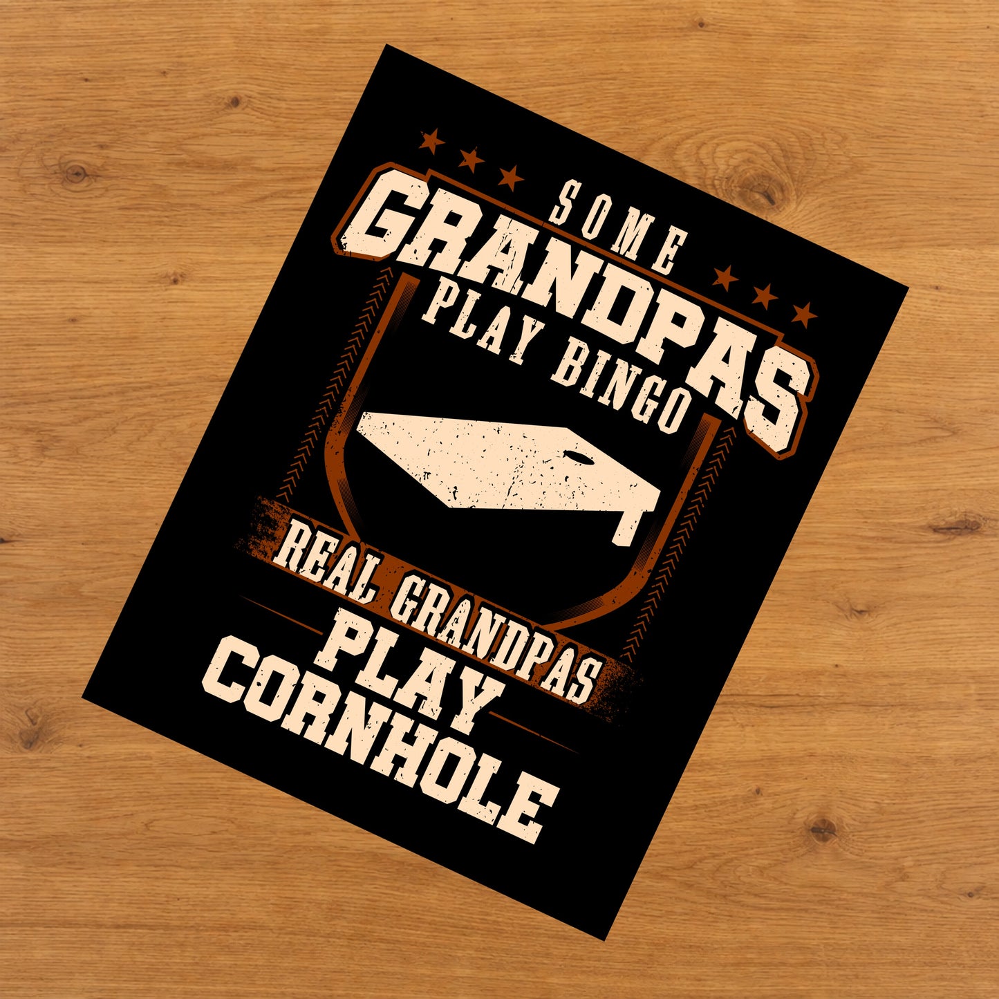 Some Grandpas Play Bingo Real Grandpas Play Cornhole  8"x10" Wall Art Print