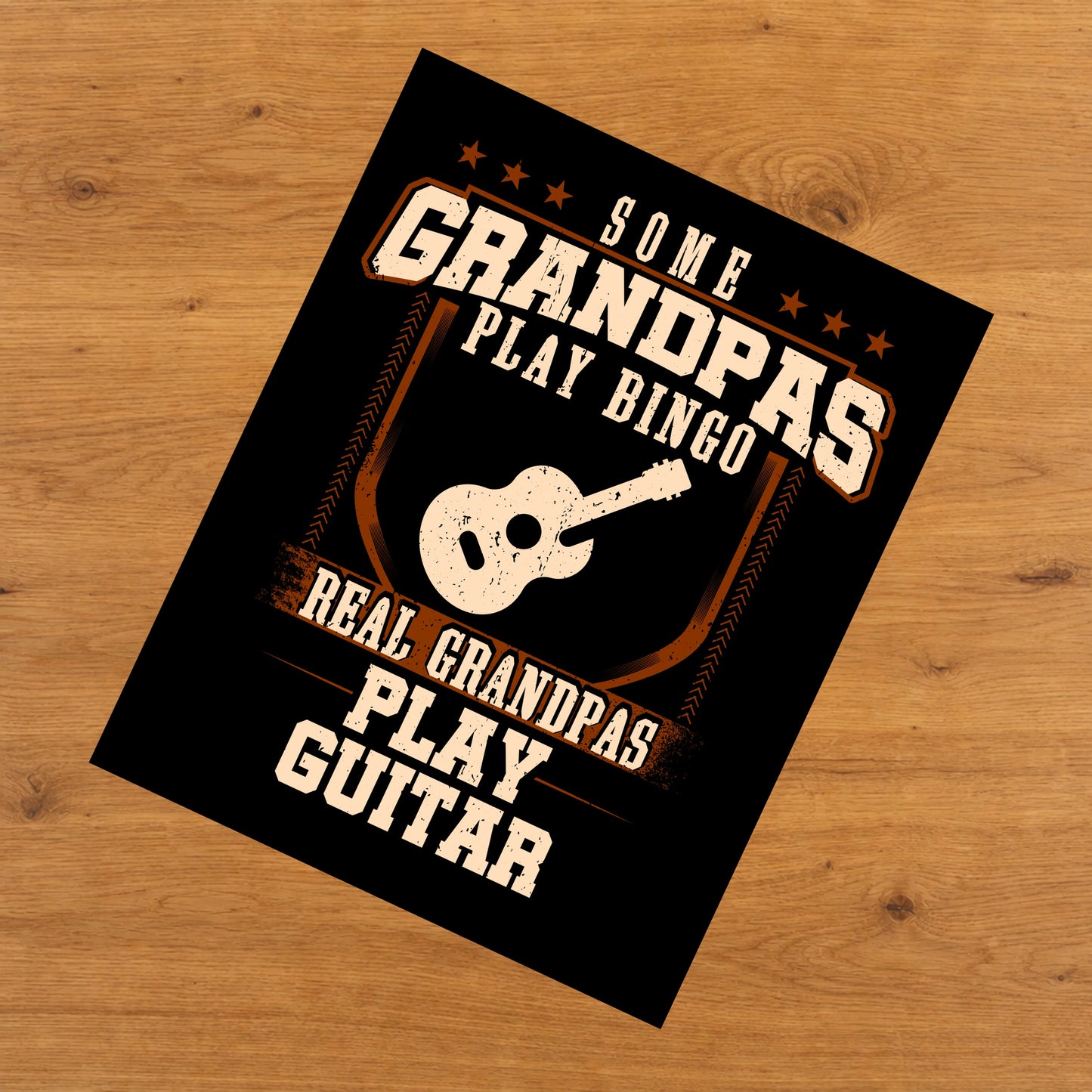 Some Grandpas Play Bingo Real Grandpas Play Guitar  8"x10" Wall Art Print