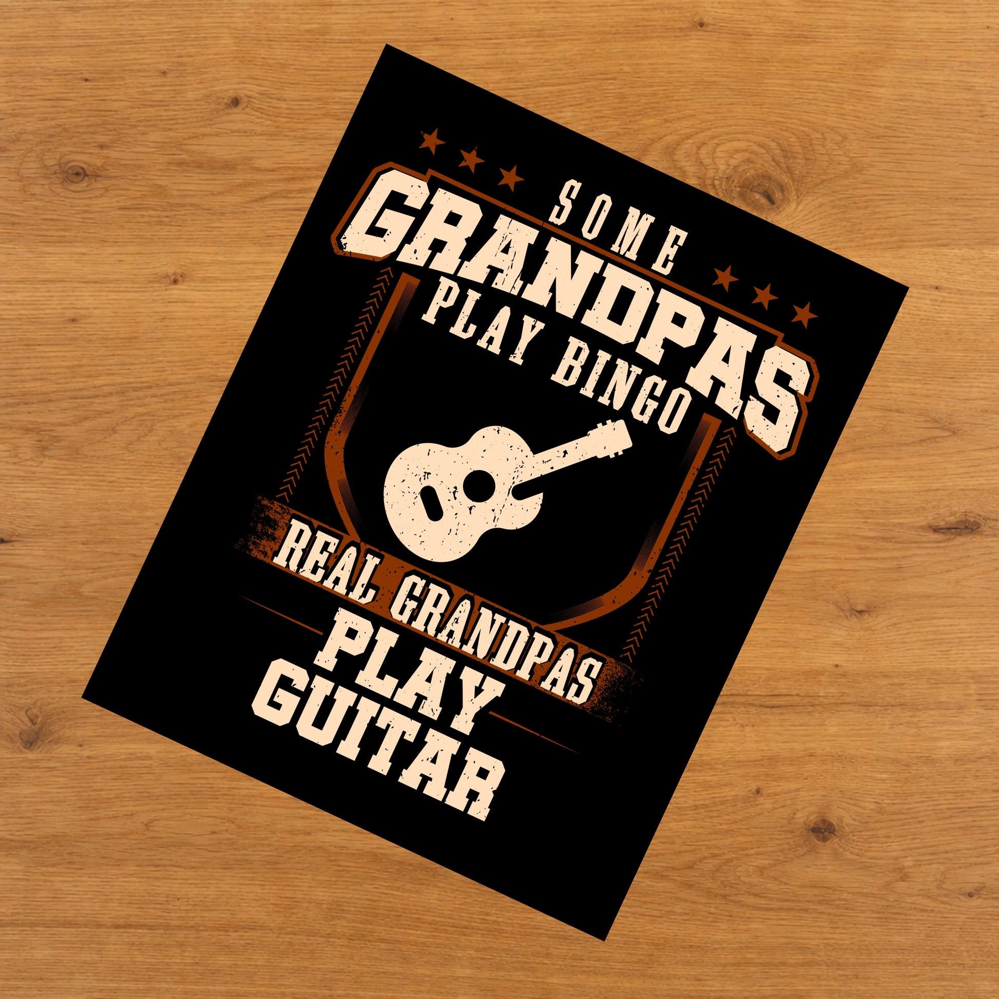 Some Grandpas Play Bingo Real Grandpas Play Guitar  8"x10" Wall Art Print