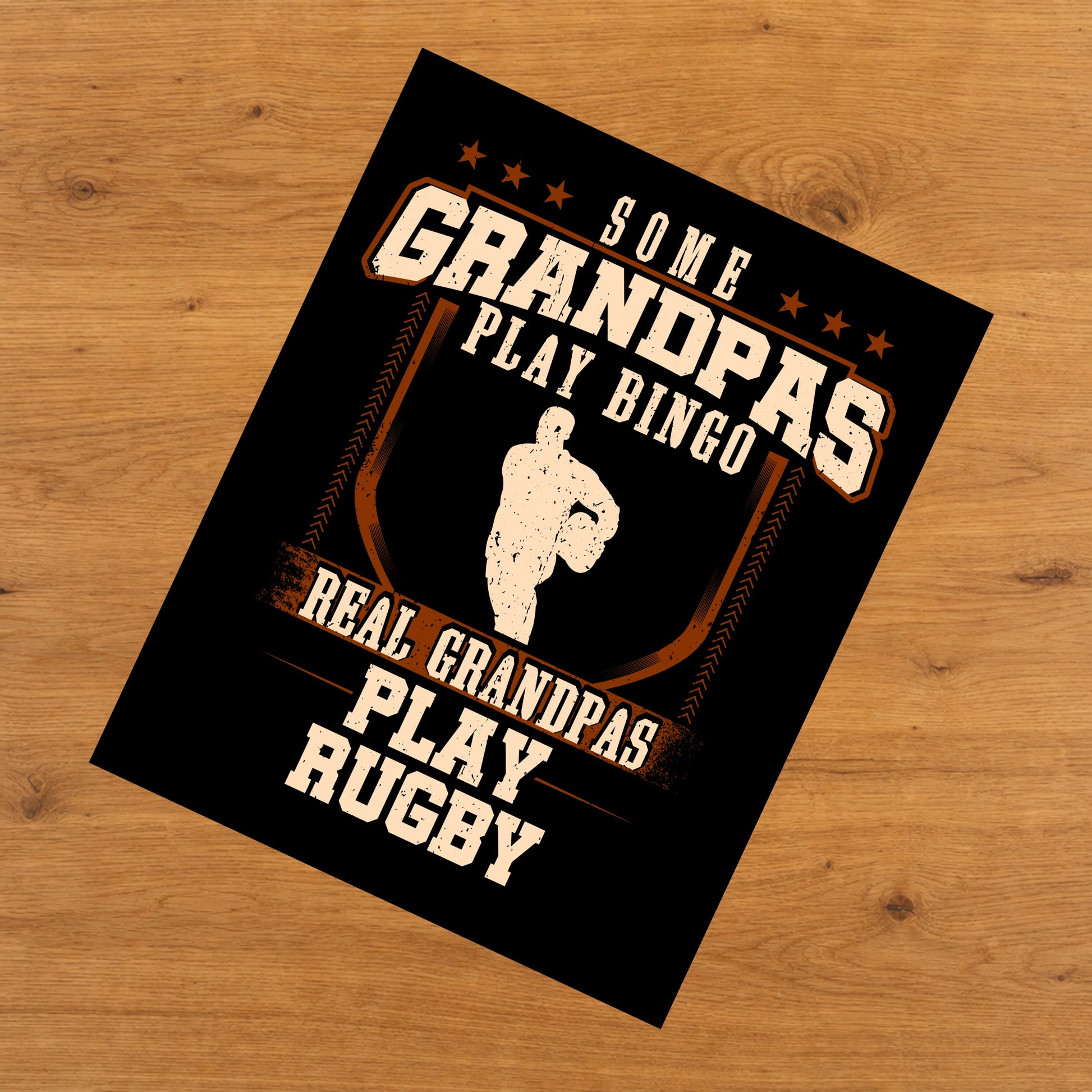 Some Grandpas Play Bingo Real Grandpas Play Rugby  8"x10" Wall Art Print